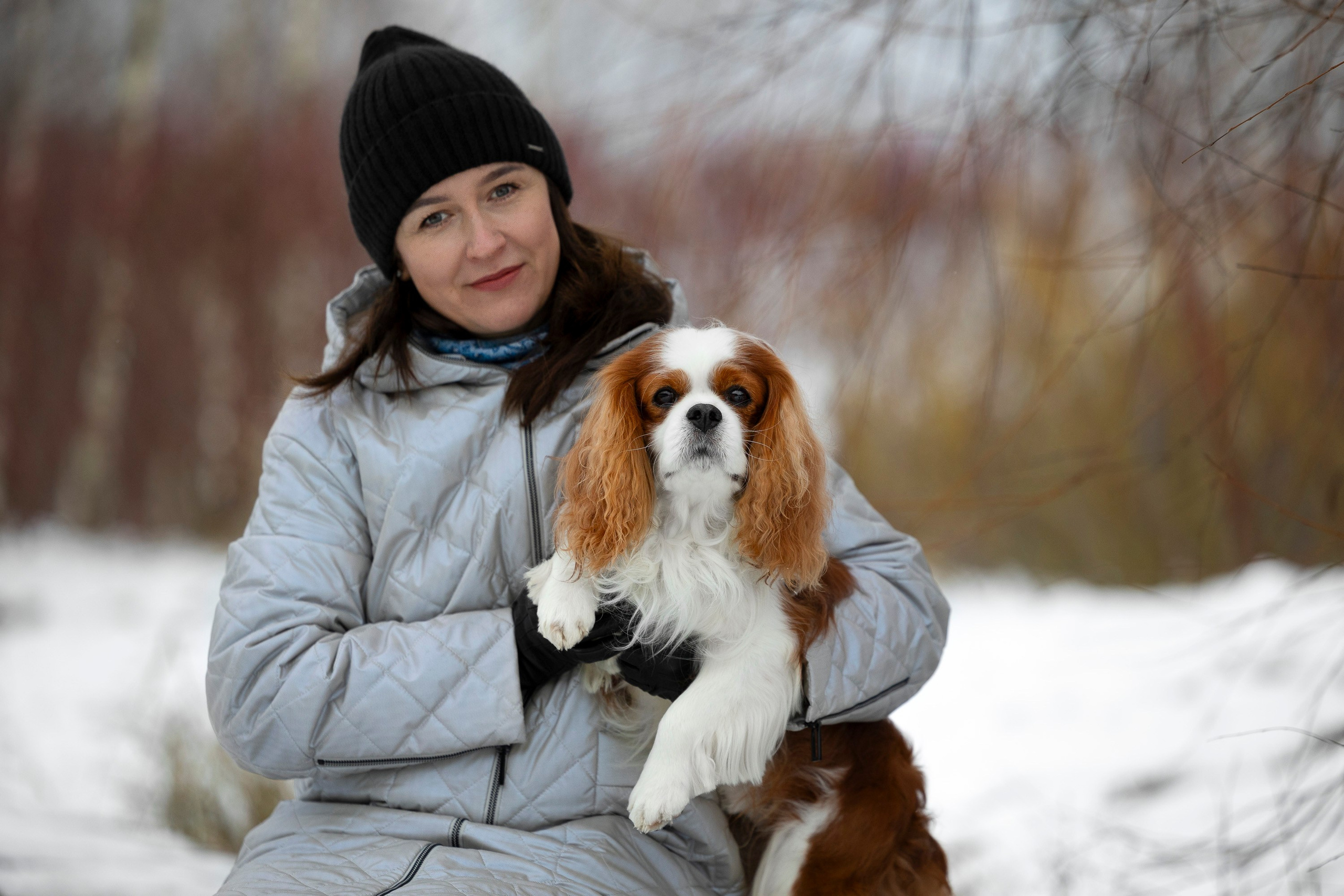 Кавалер Кинг Чарльз Спаниель и Людмила. Фотограф анималист, семейный фотограф, фотограф собак Комратова Мария. г. Москва