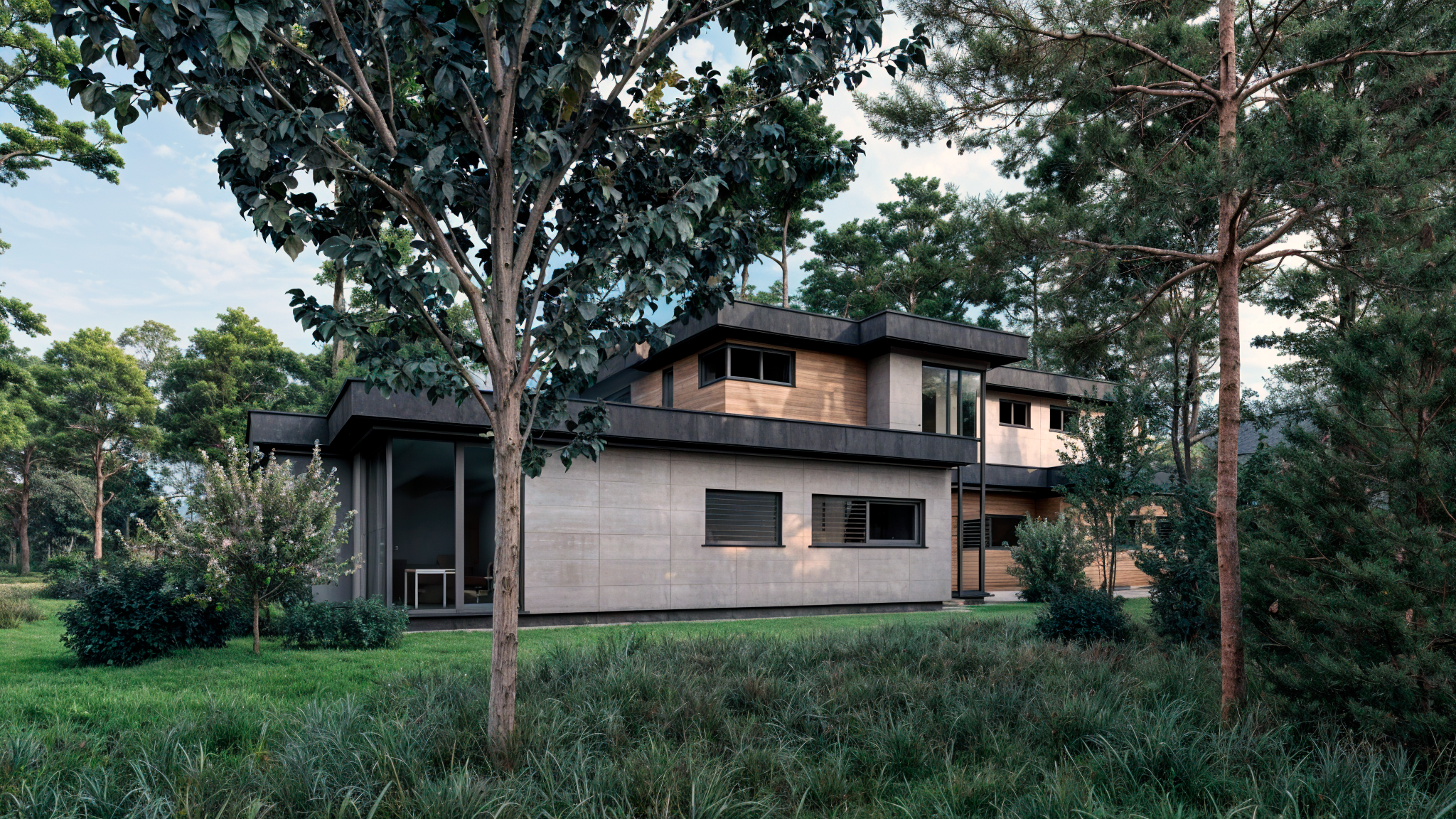 Проект " Лес " Частный дом с зоной СПА. Архитектурное проектирование