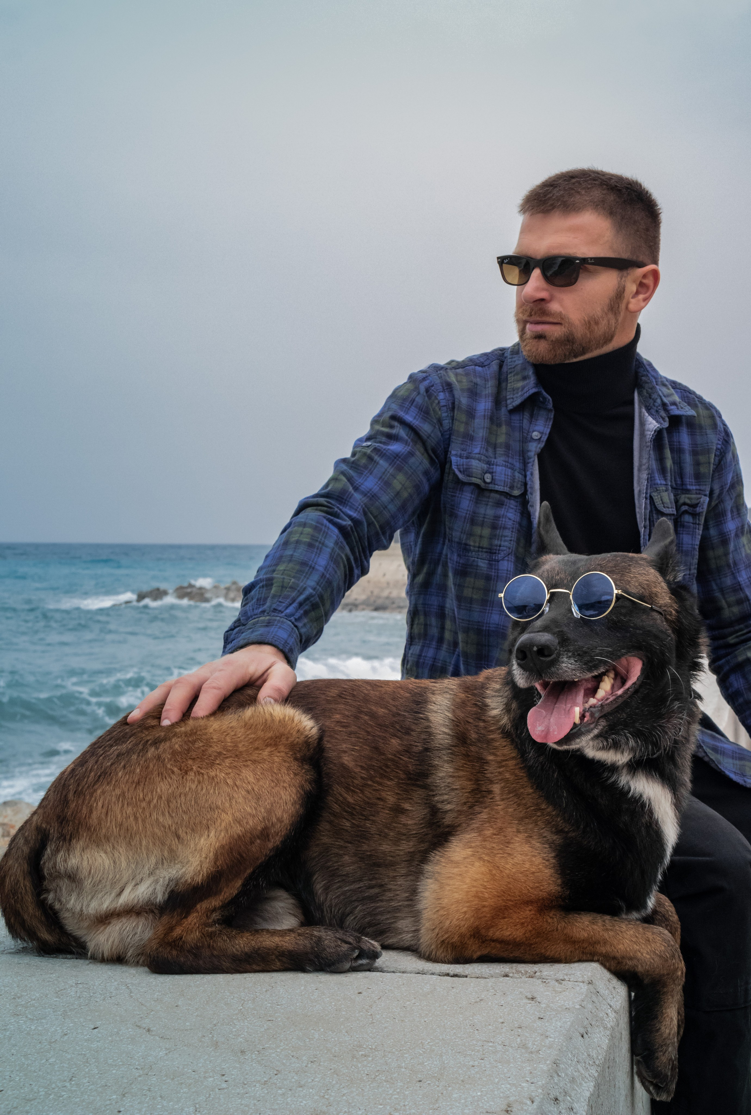 Photoshoot with a dog in Montenegro. Portrait photographer in Tivat Montenegro Katerina Kirsanova