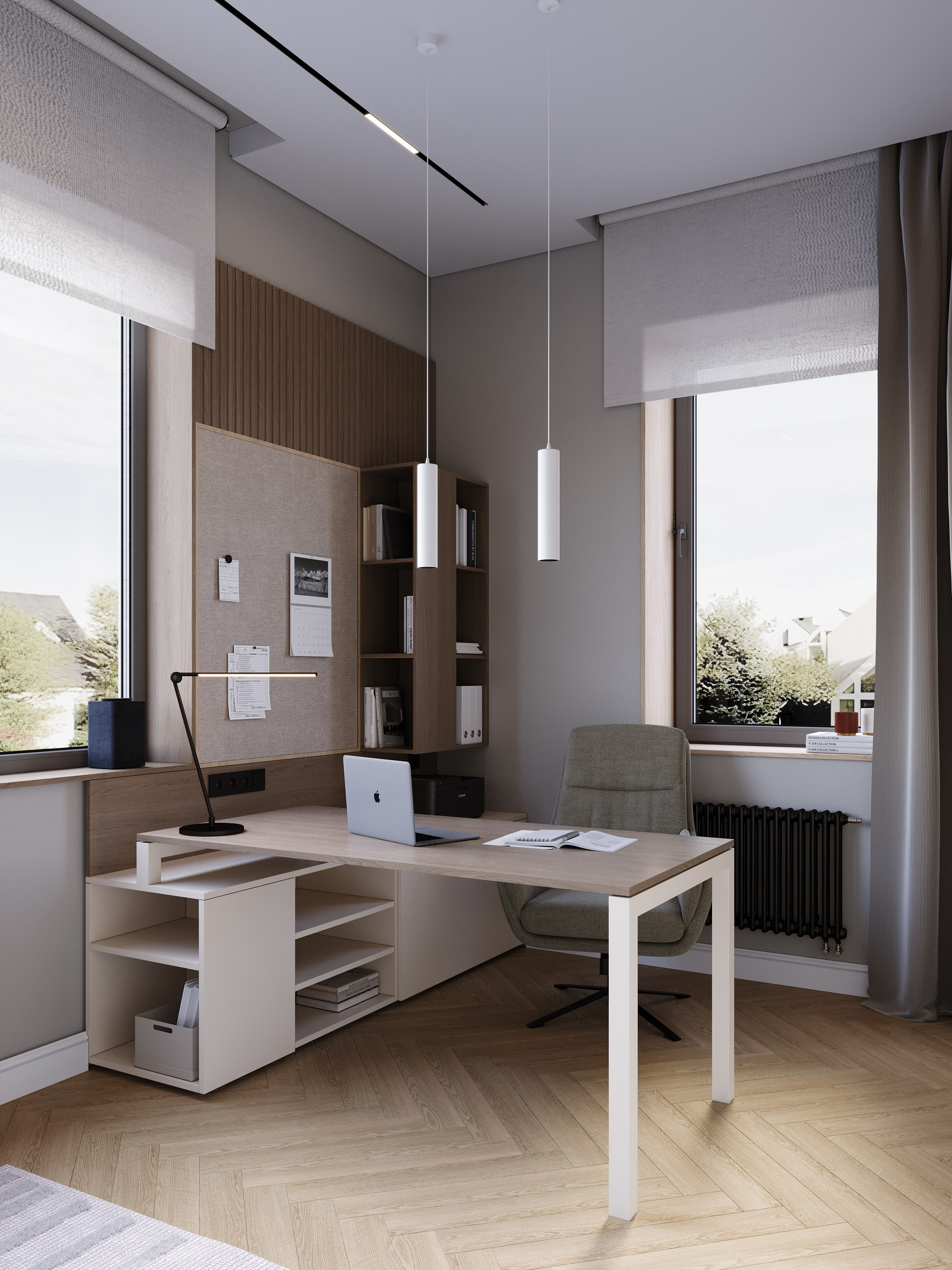 Кабинет в доме. Клиент Мудрова Илона. Евгений Пырков — 3d визуализатор интерьеров и экстерьеров России