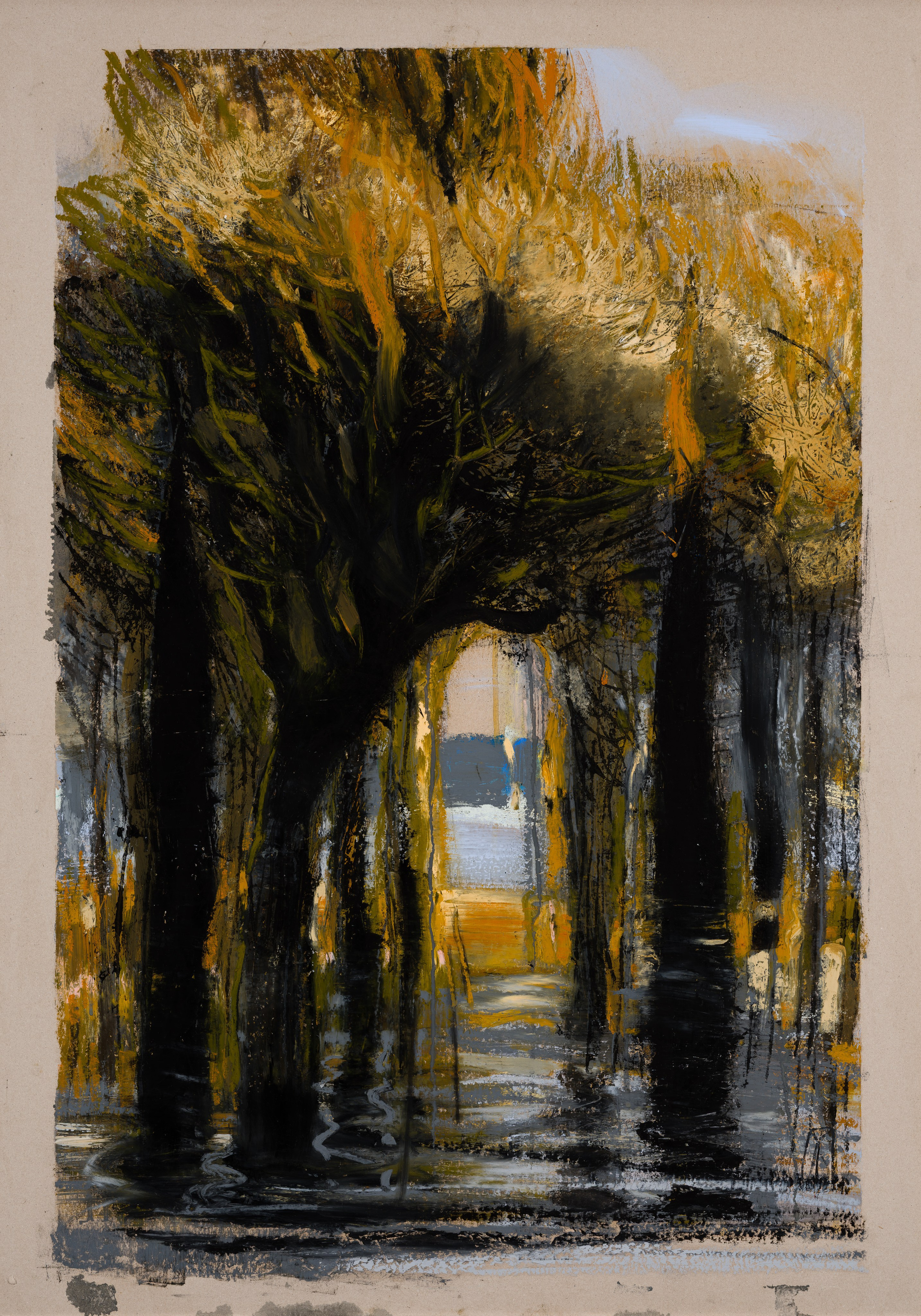 «Дорога к морю II» - художник Лариса Блохина (картон, воск, пастель, смешанная техника, 100x70 см, 2026)