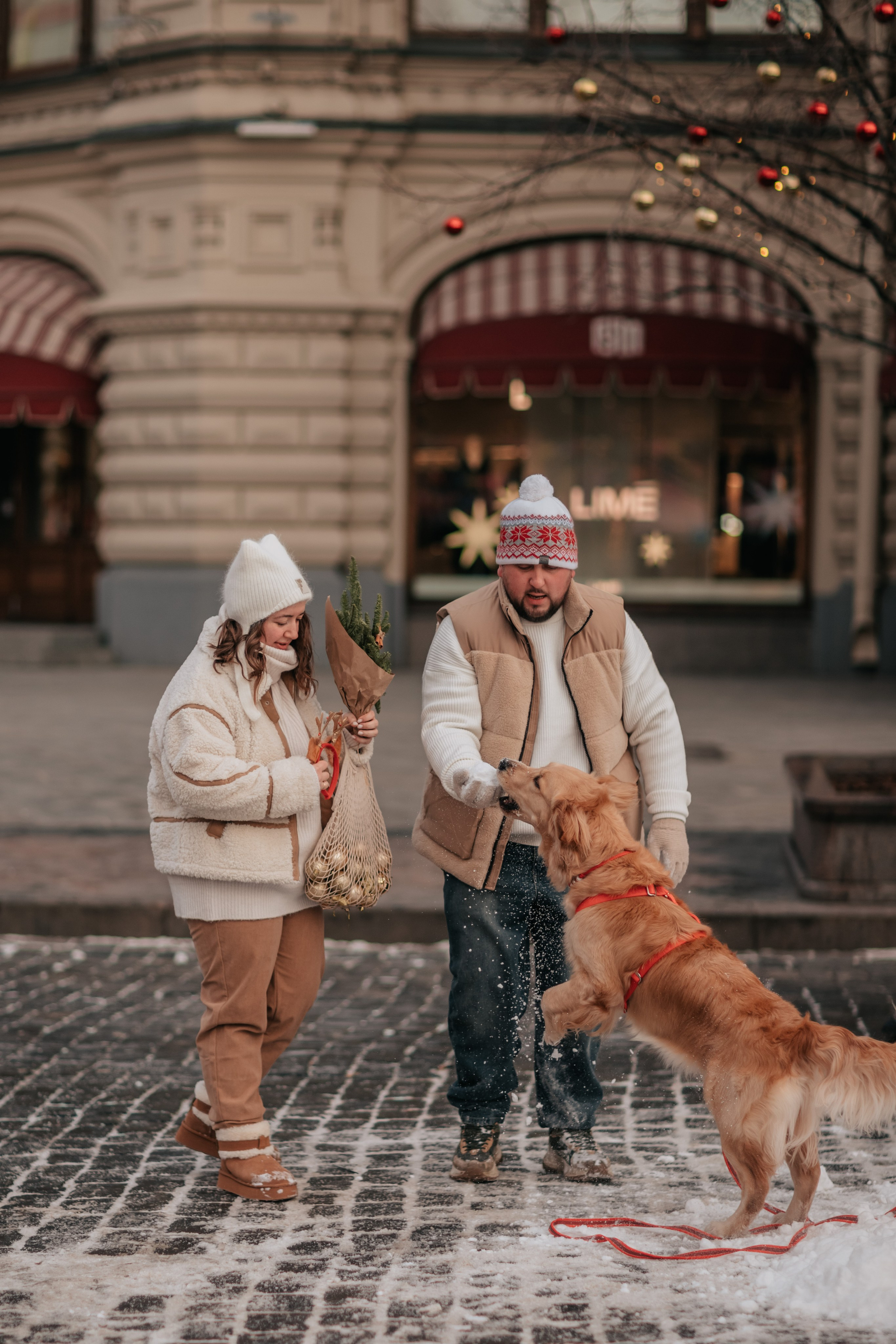 Бетти, Катя и Лёша. Новогодняя история. Семейный фотограф анималист Мария Крючкова