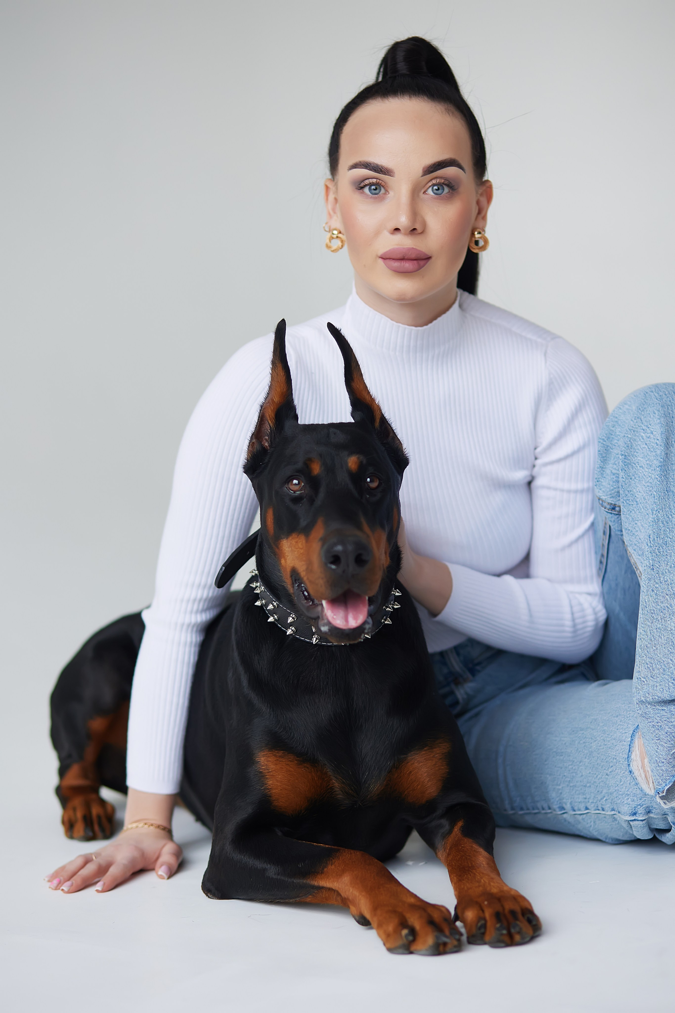 Анастасия с доберманом. Семейный и детский фотограф в Москве Шарапова Ирина