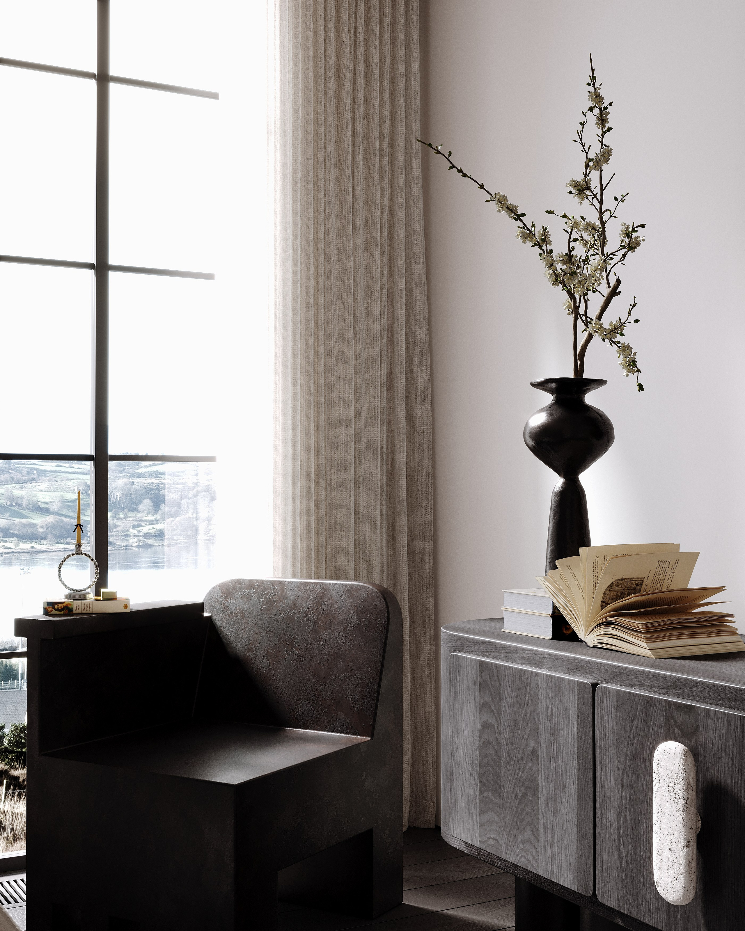 Кабинет design by kireevaaanna. Визуализации интерьера