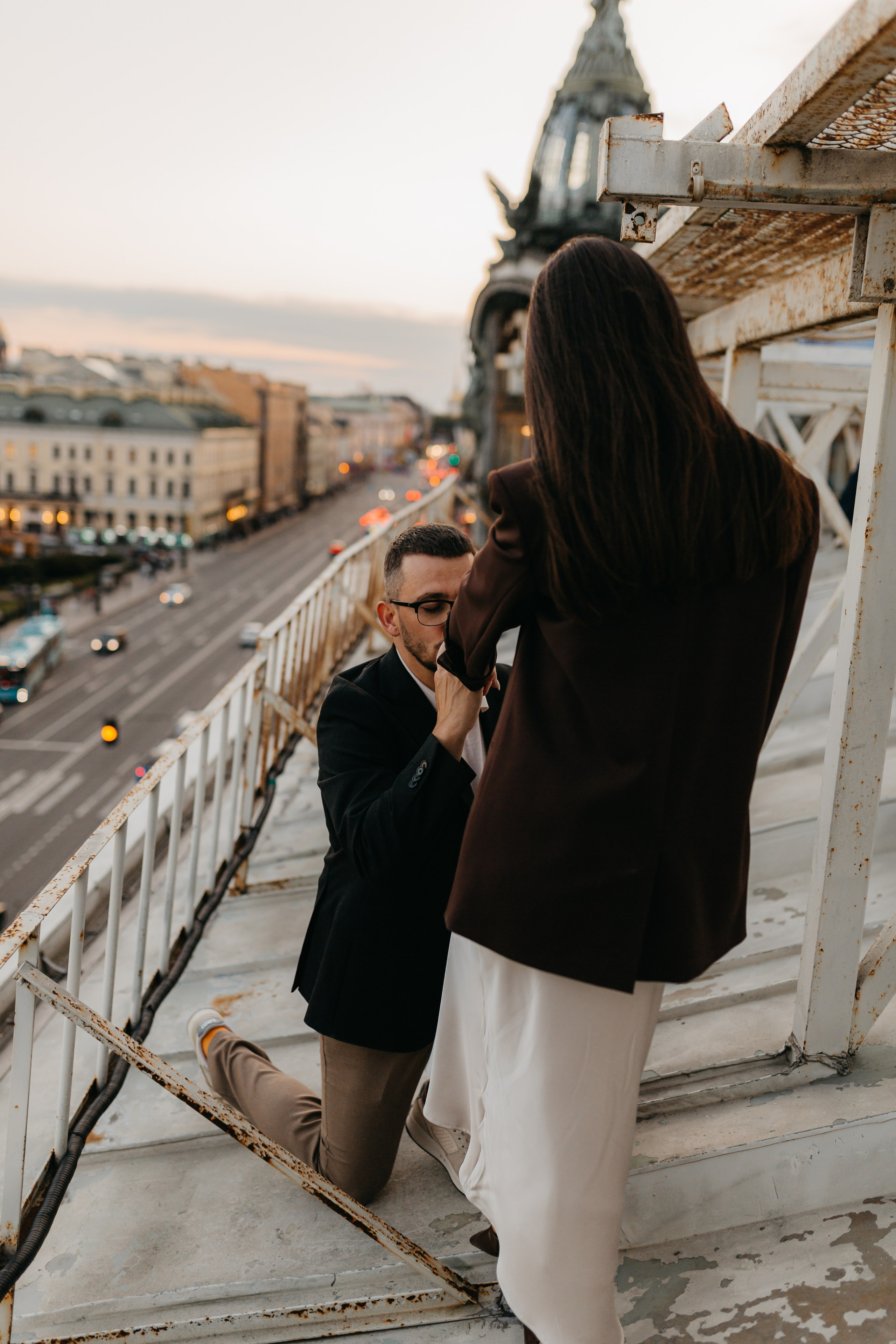 LoveStory на крышах Питера. Фотограф Санкт-Петербург Князева Елизавета