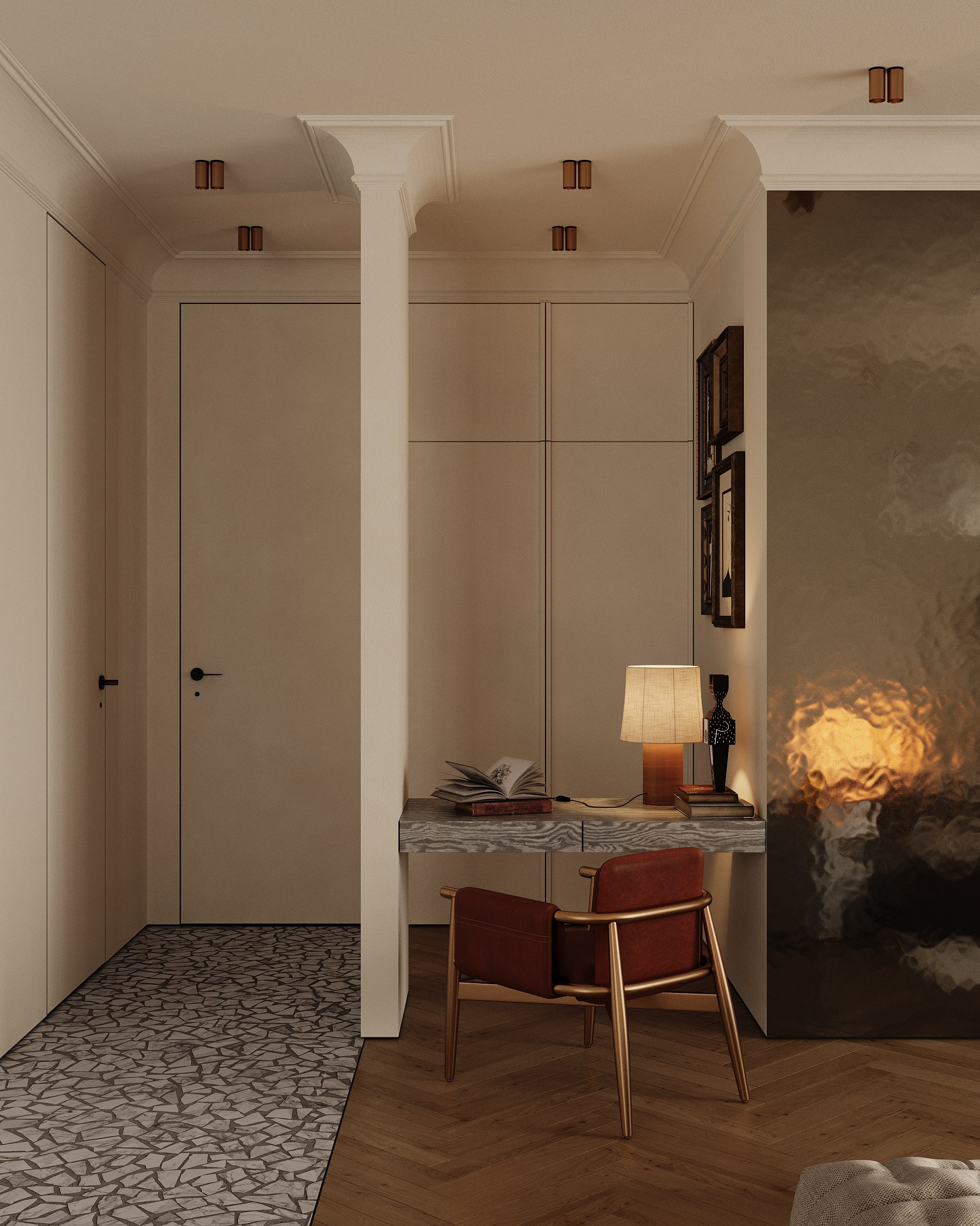 SOFT MINIMAL APARTMENT. Interior 3D visualizer Liya Iskevich