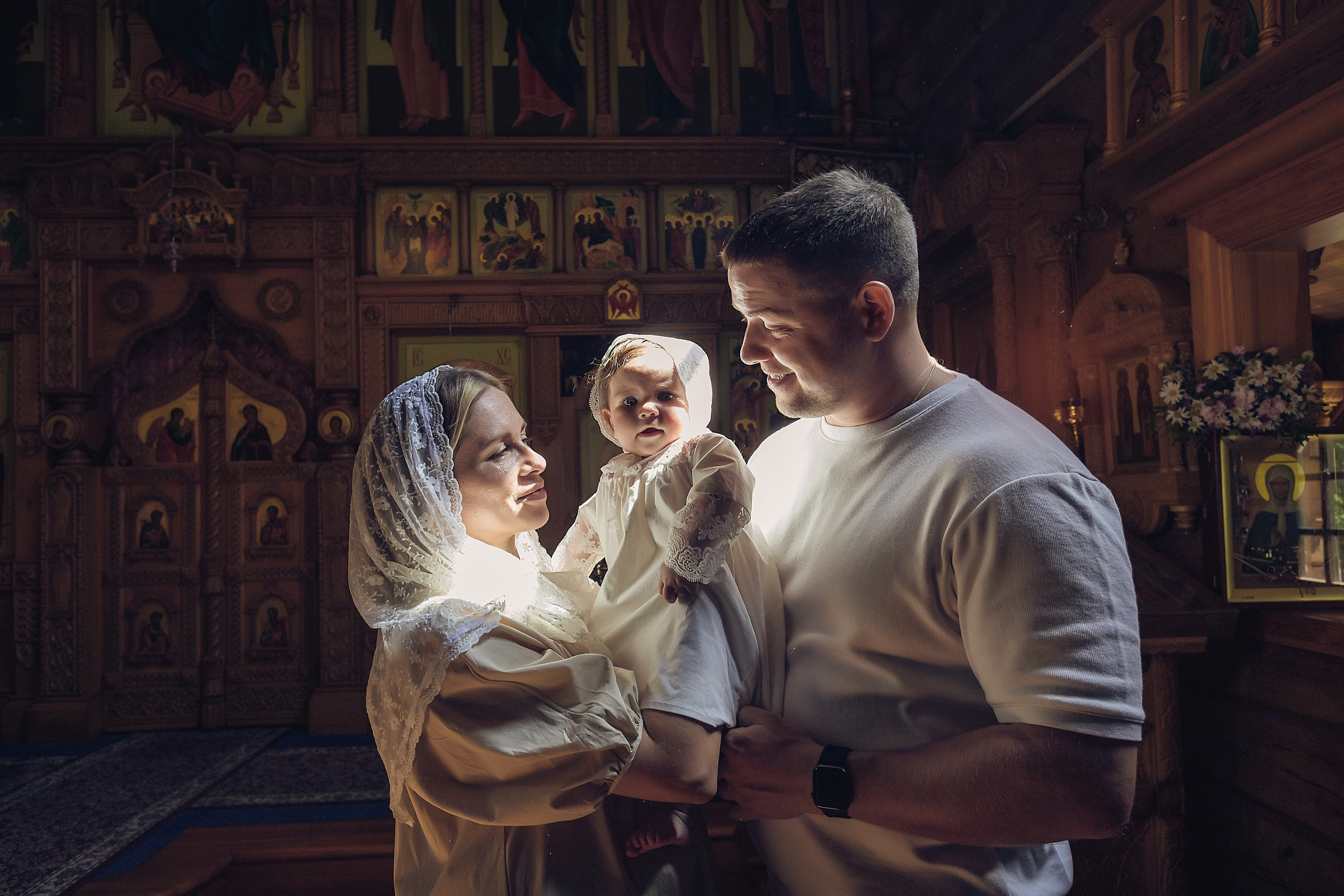 Крещение Александры. Фотограф на Таинство Крещения и Венчания в Москве и МО