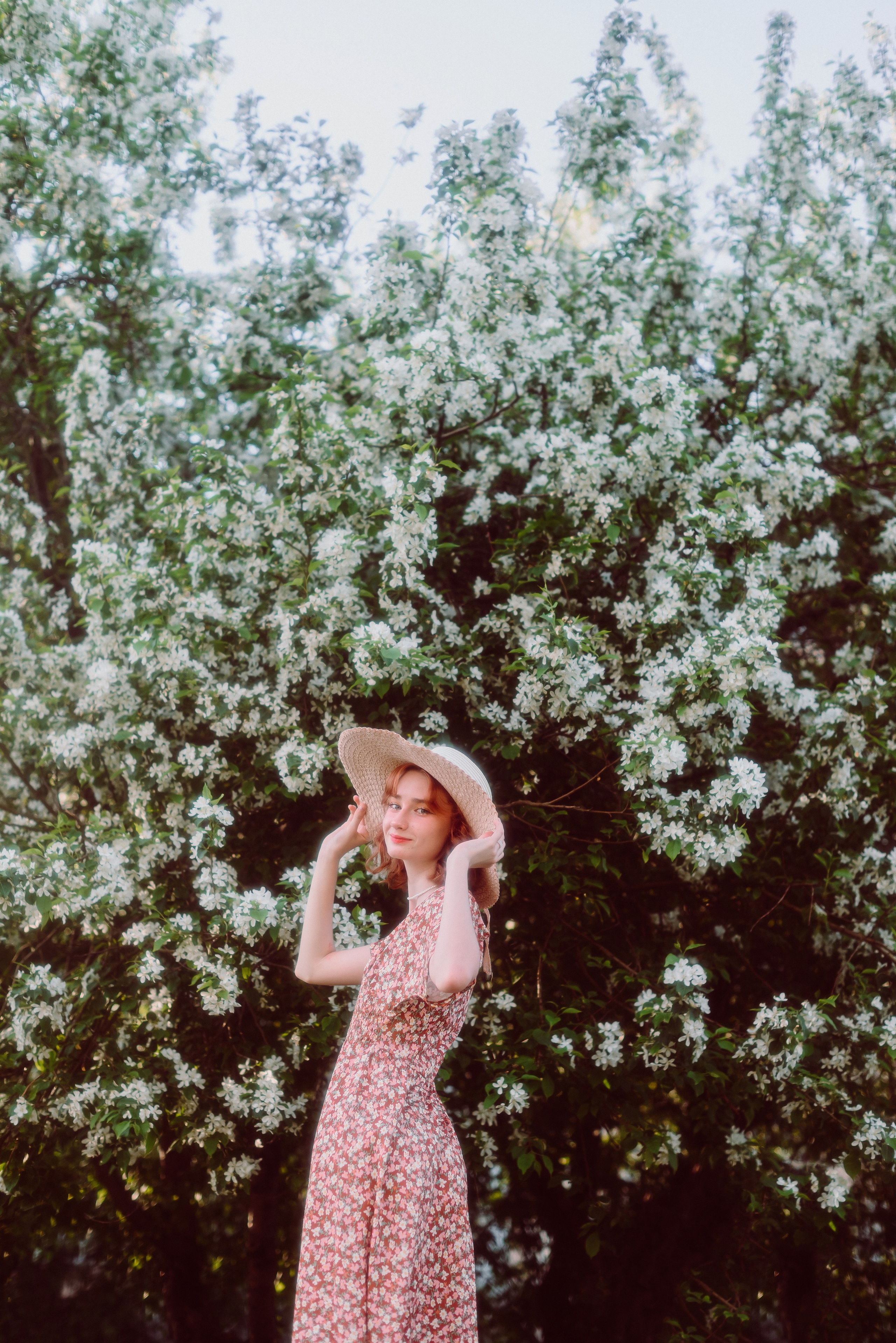 Фотосессия в цветущих яблонях в Кемерово