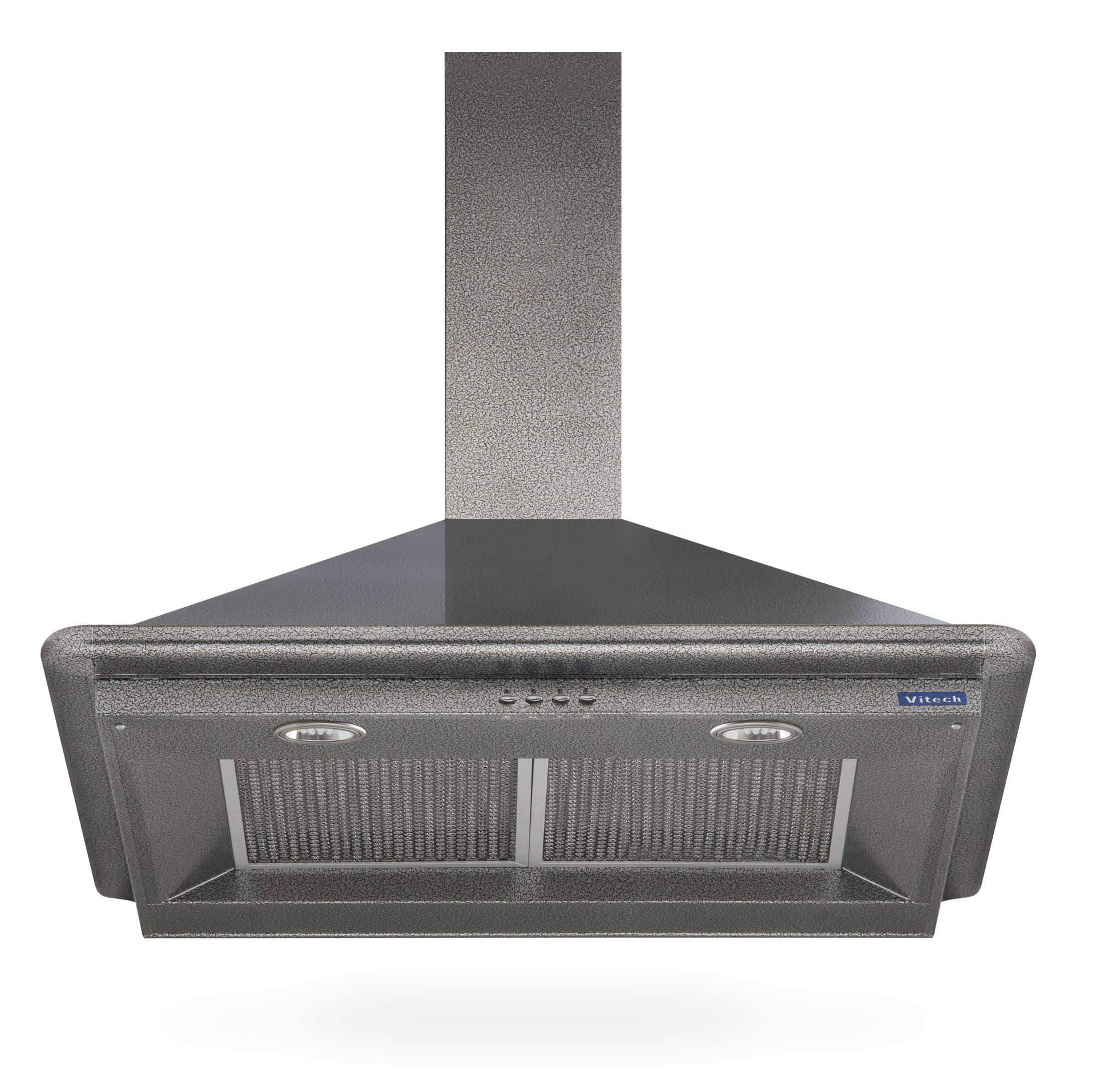 Предметная фотография для маркетплейсов: вытяжка Vitech с фактурным покрытием корпуса и двойным фильтром, прямой ракурс, для интернет-магазина.