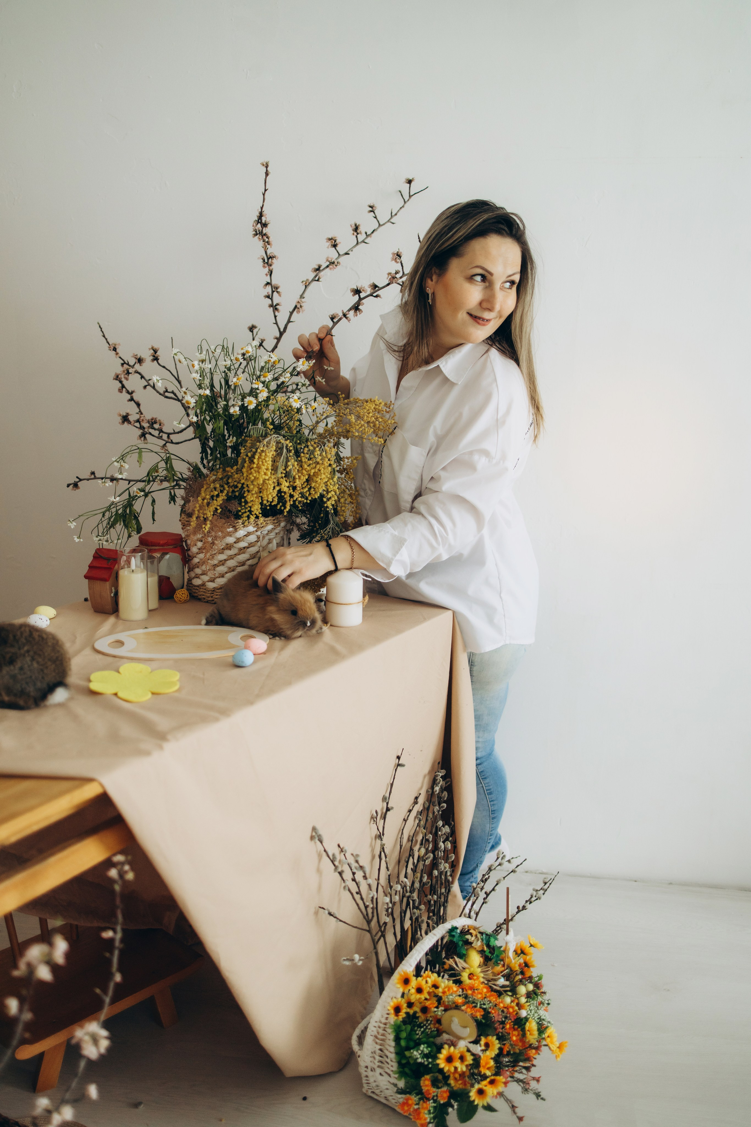 Весенняя фотосессия с кроликами. Семейный и Детский фотограф в Краснодаре Дарья Насаченко