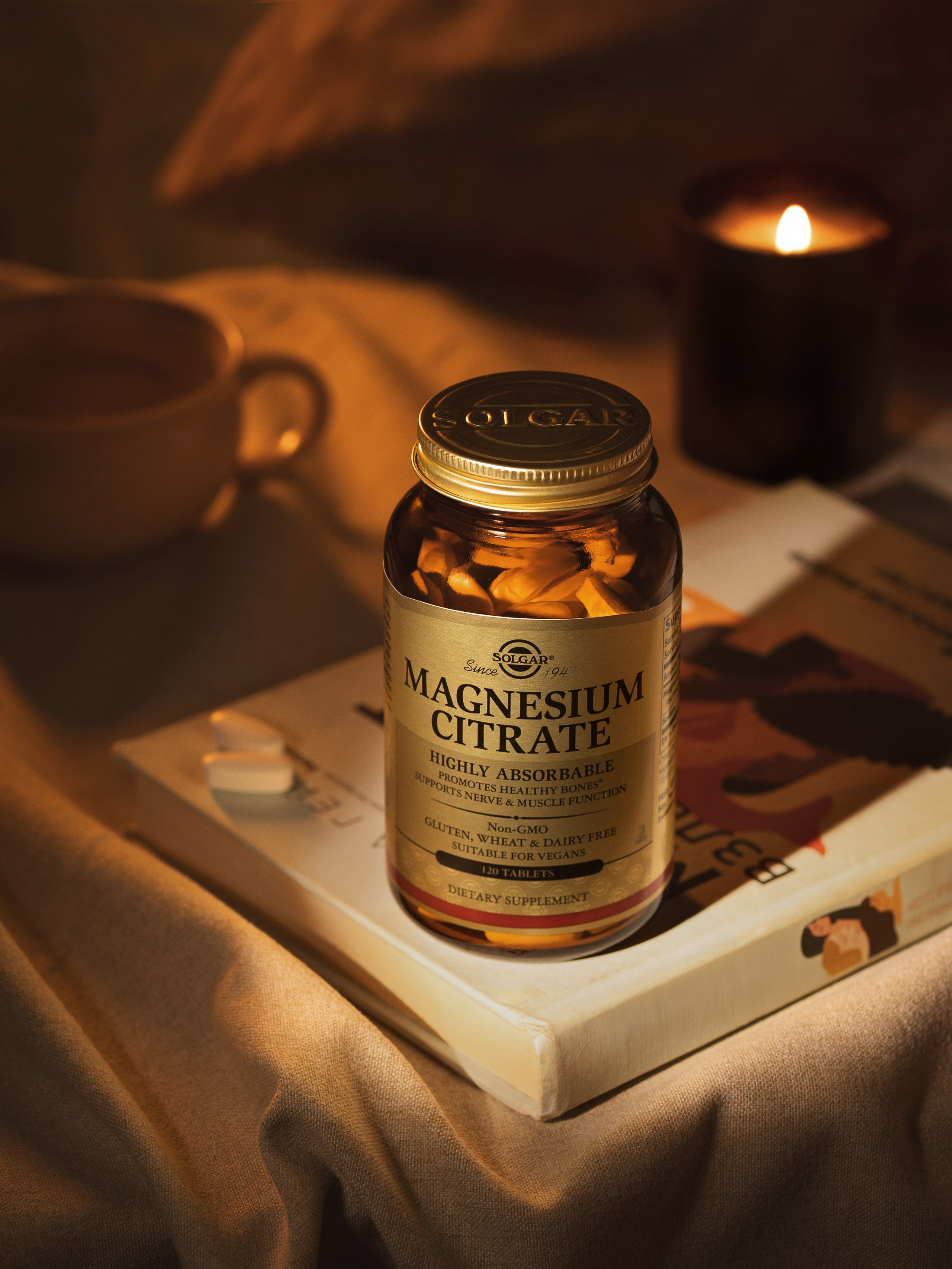 Предметная фотосъёмка витаминного комплекса Solgar магний цитрат