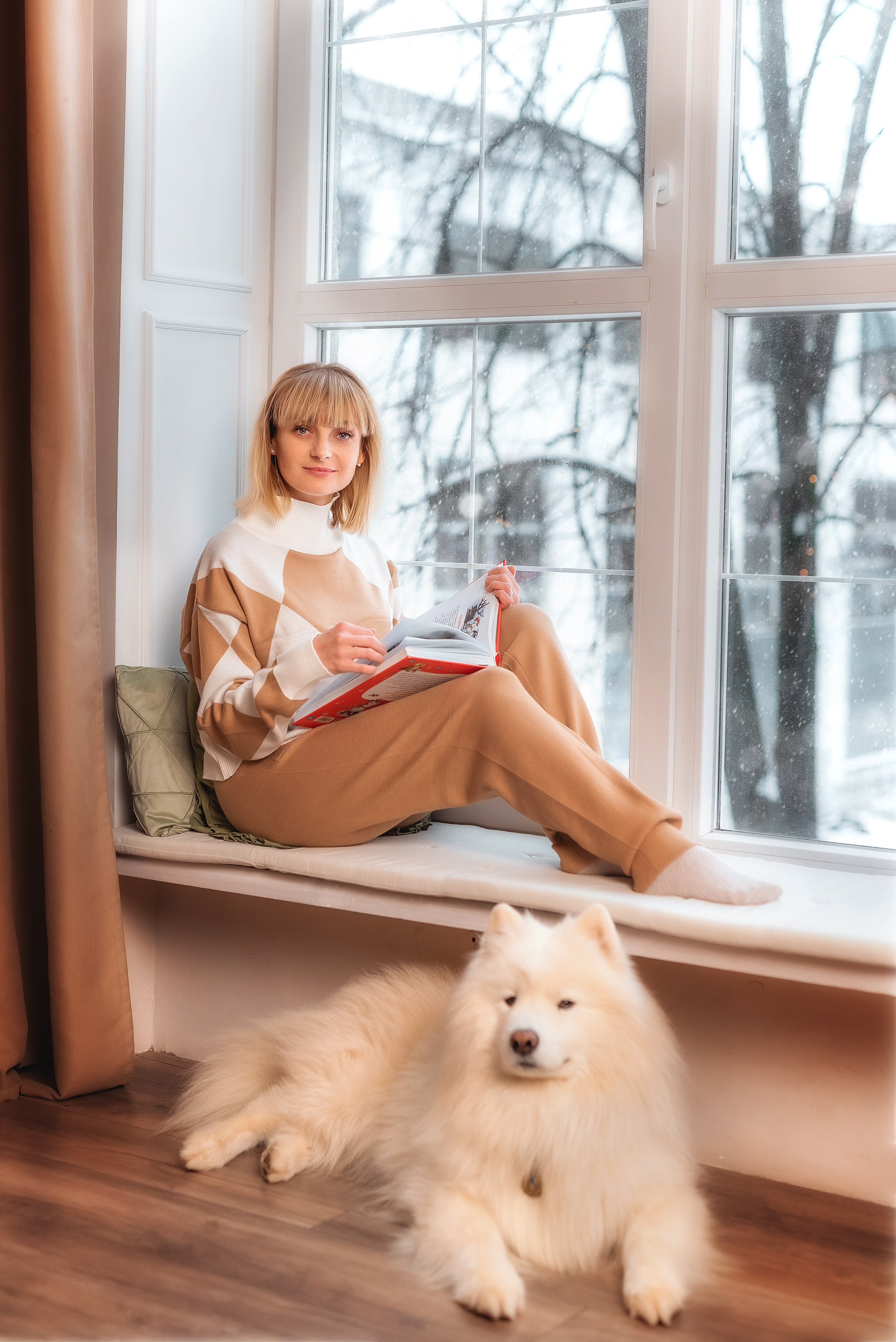 Фотосессия с самоедом. Семейный, детский фотограф в Воронеже Анна Никитина