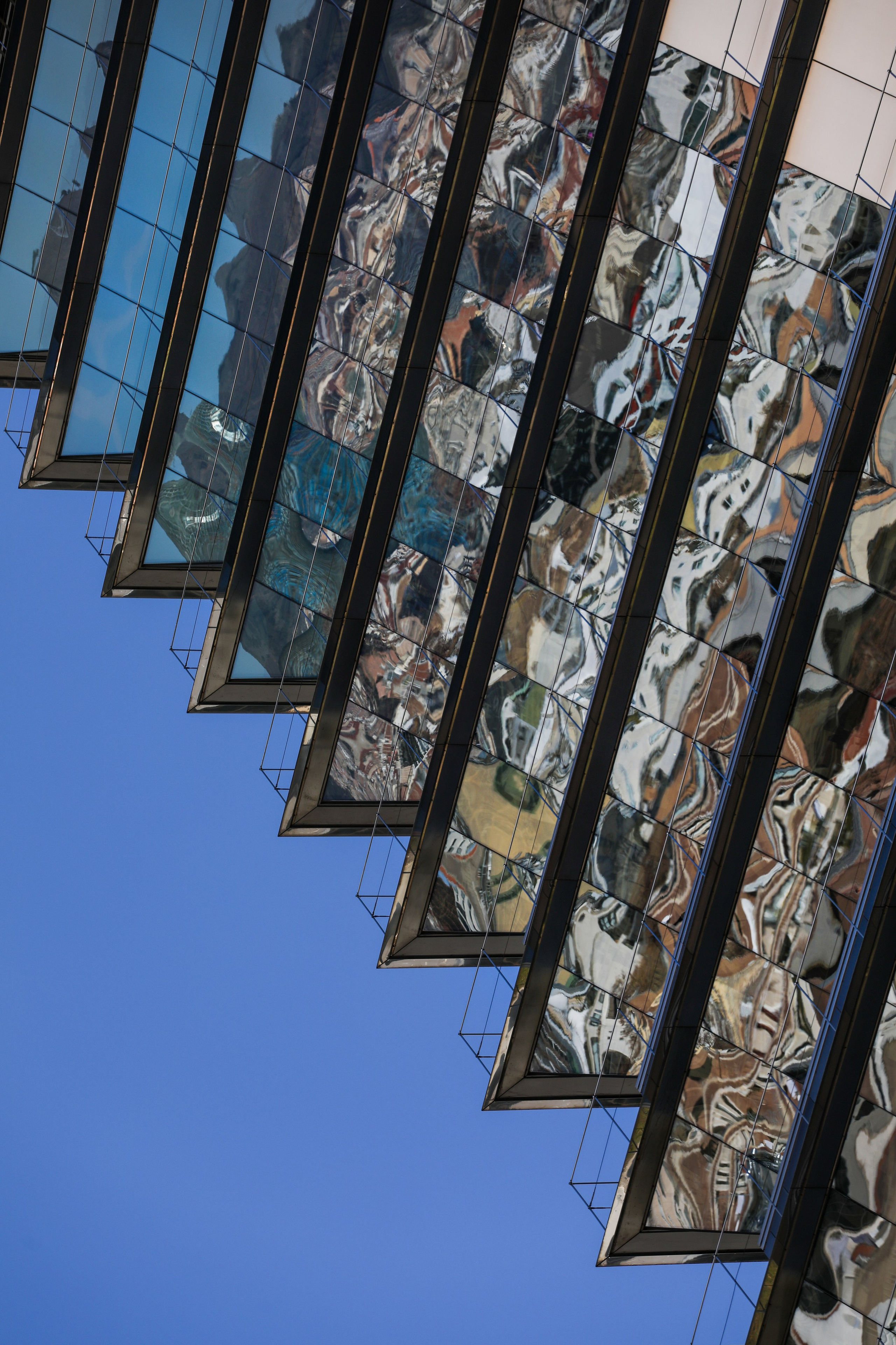 The Mercat dels Encants, Barcelona's famous flea market, with its distinctive mirrored roof , Barcelona, Spain