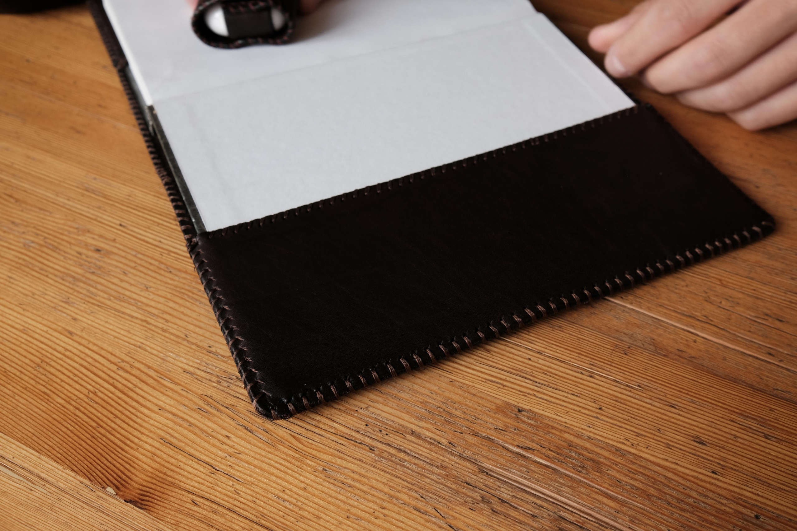 Cover for the diary made of brown 2 mm leather. 