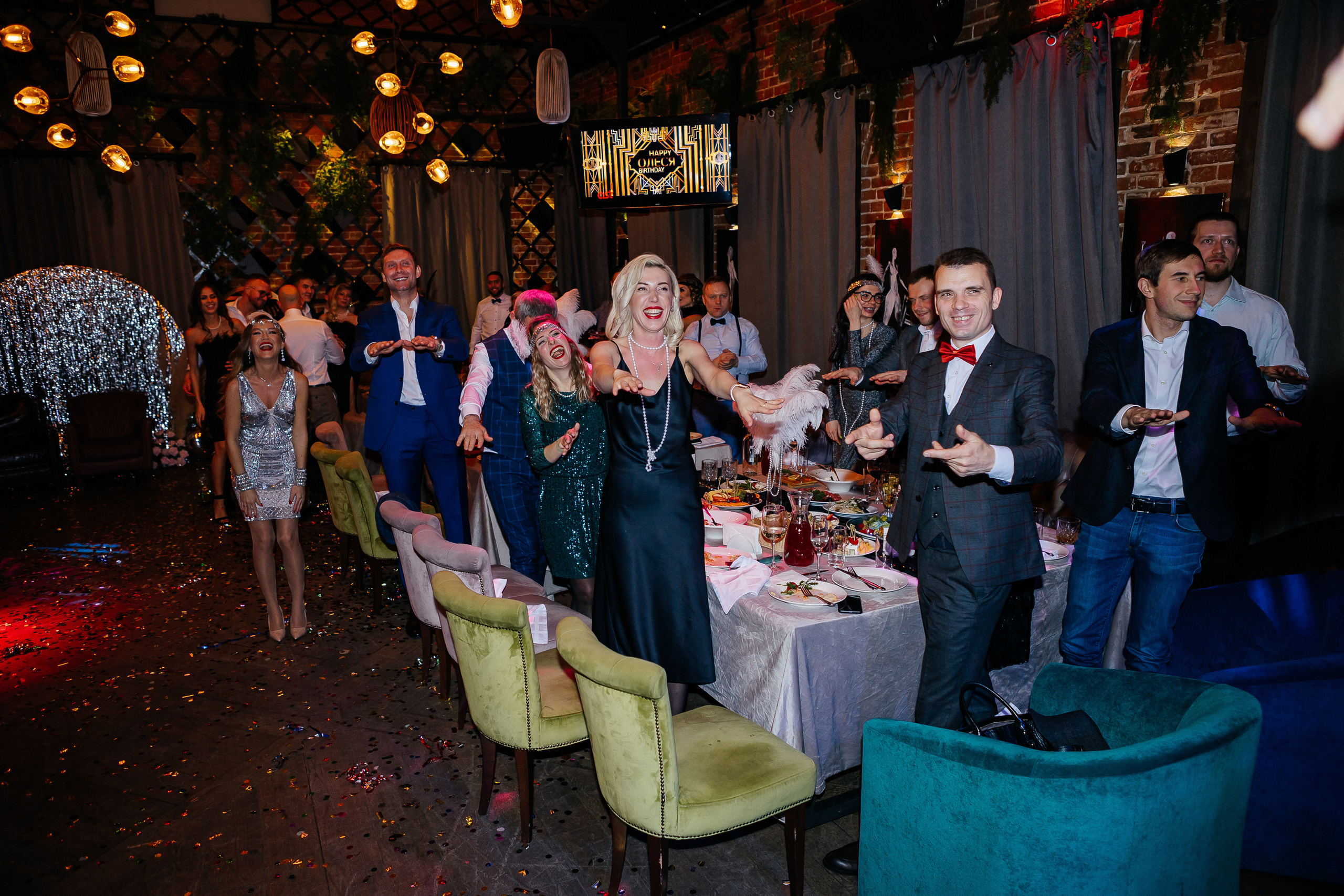 Юбилей Олеси 35 лет в стиле Гэтсби. Фотограф Москва, Балашиха, МО. Свадьбы, репортажи, контент, портреты