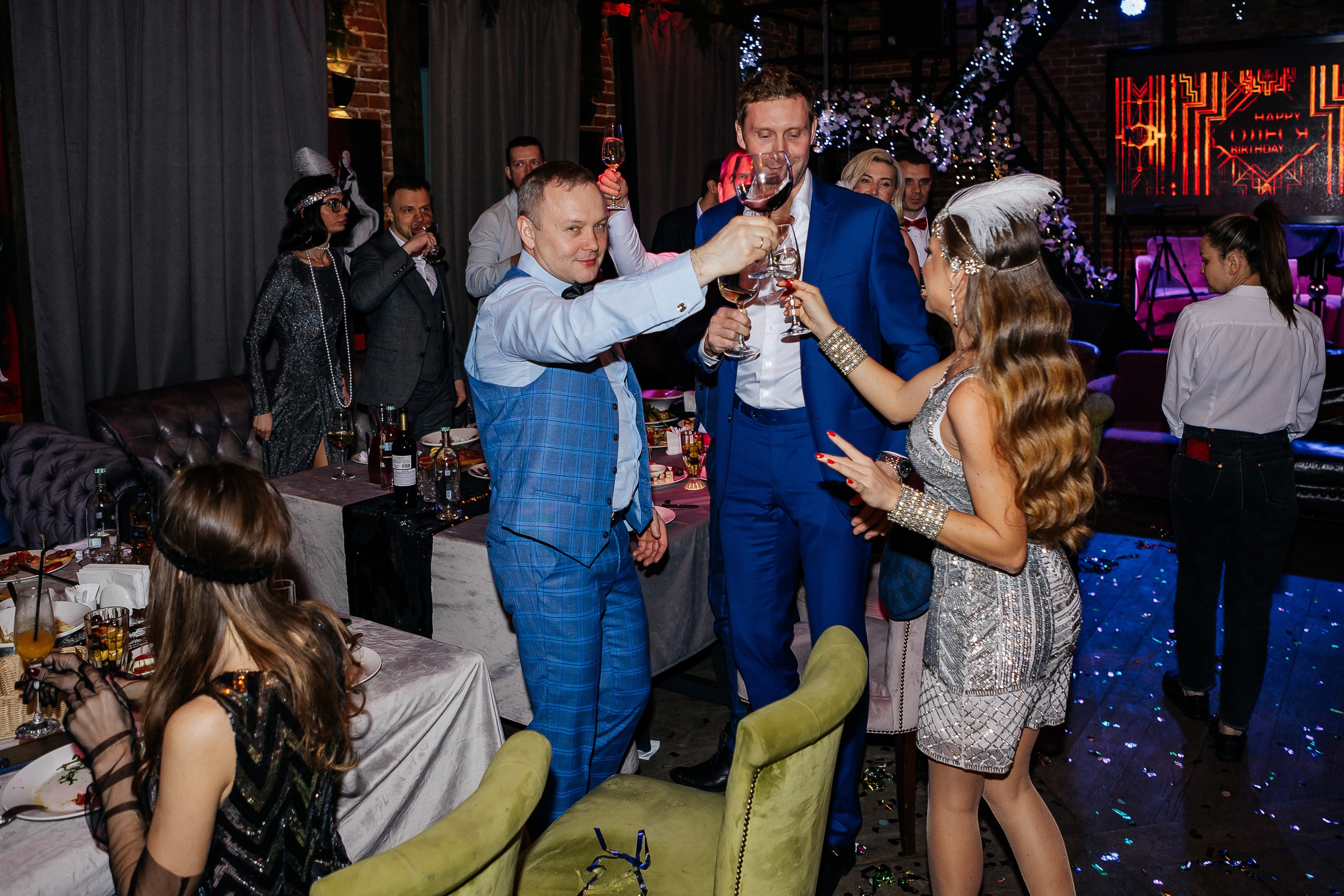 Юбилей Олеси 35 лет в стиле Гэтсби. Фотограф Москва, Балашиха, МО. Свадьбы, репортажи, контент, портреты