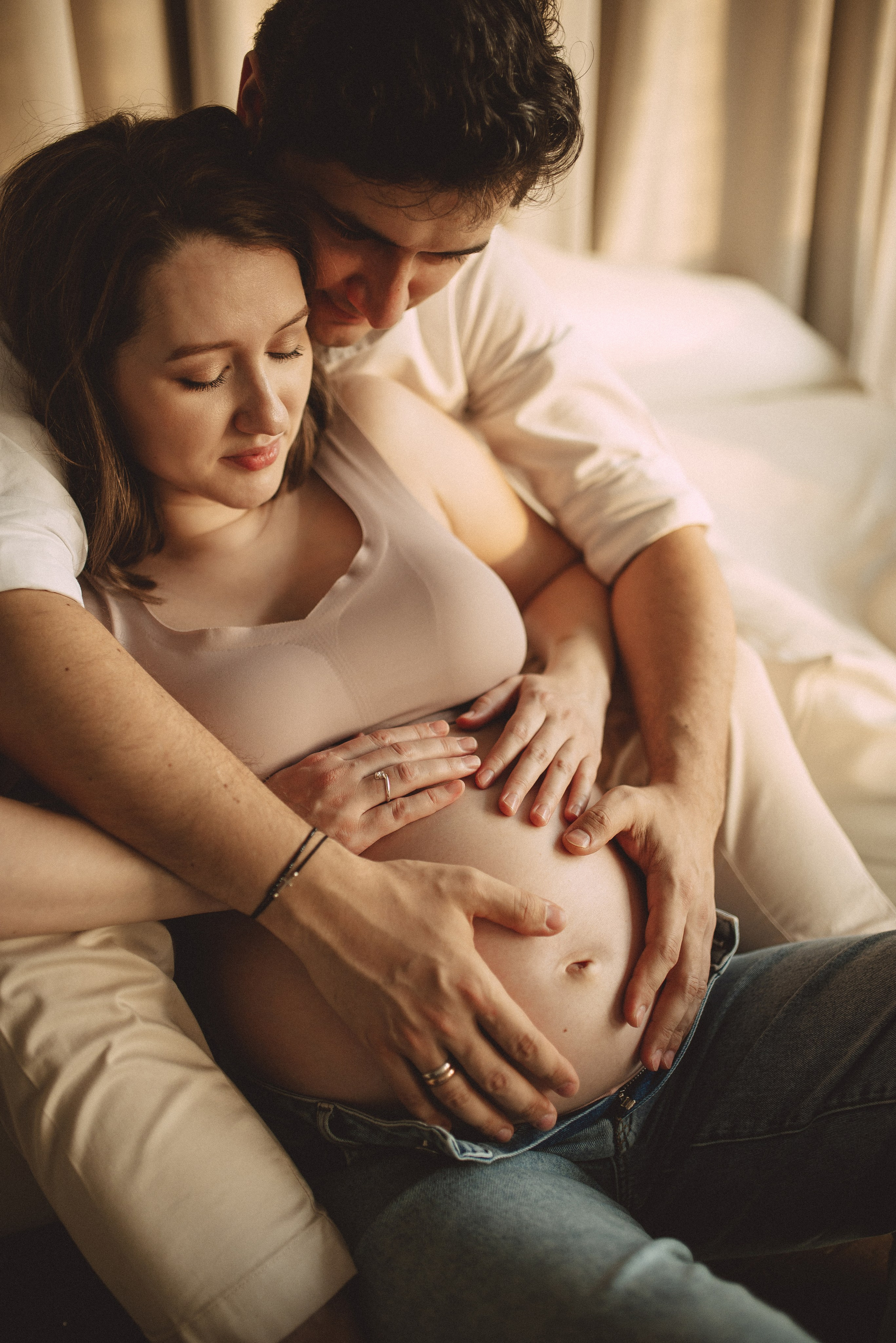 Фотосессия беременности в фотостудии. Семейная фотосессия Бутово Москва фотограф Алина Морщагина