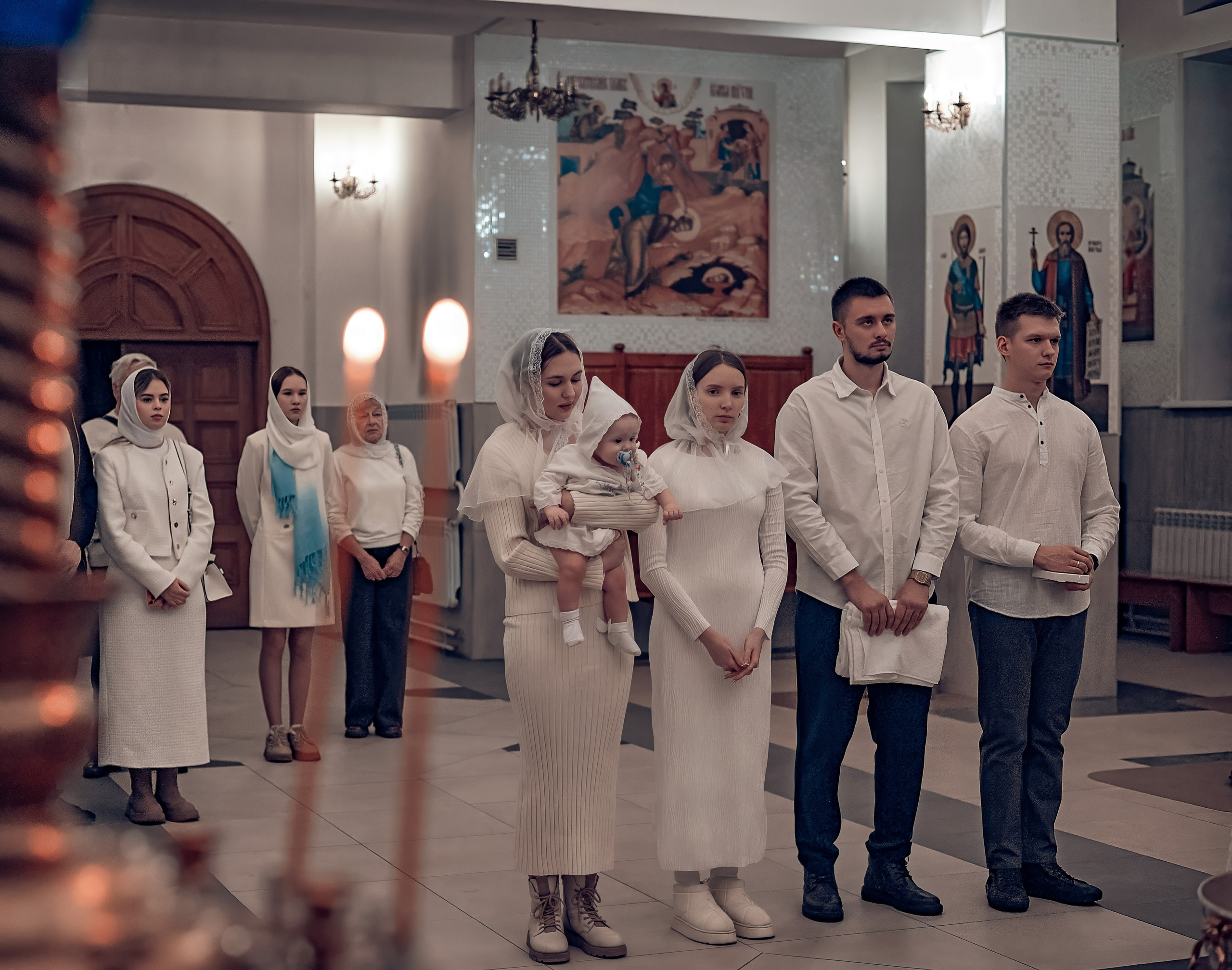 Крещение Максима в храме Феодора Тирона. Фотографы крещения/венчания  Красноярск Татьяна и Вячеслав Переваловы