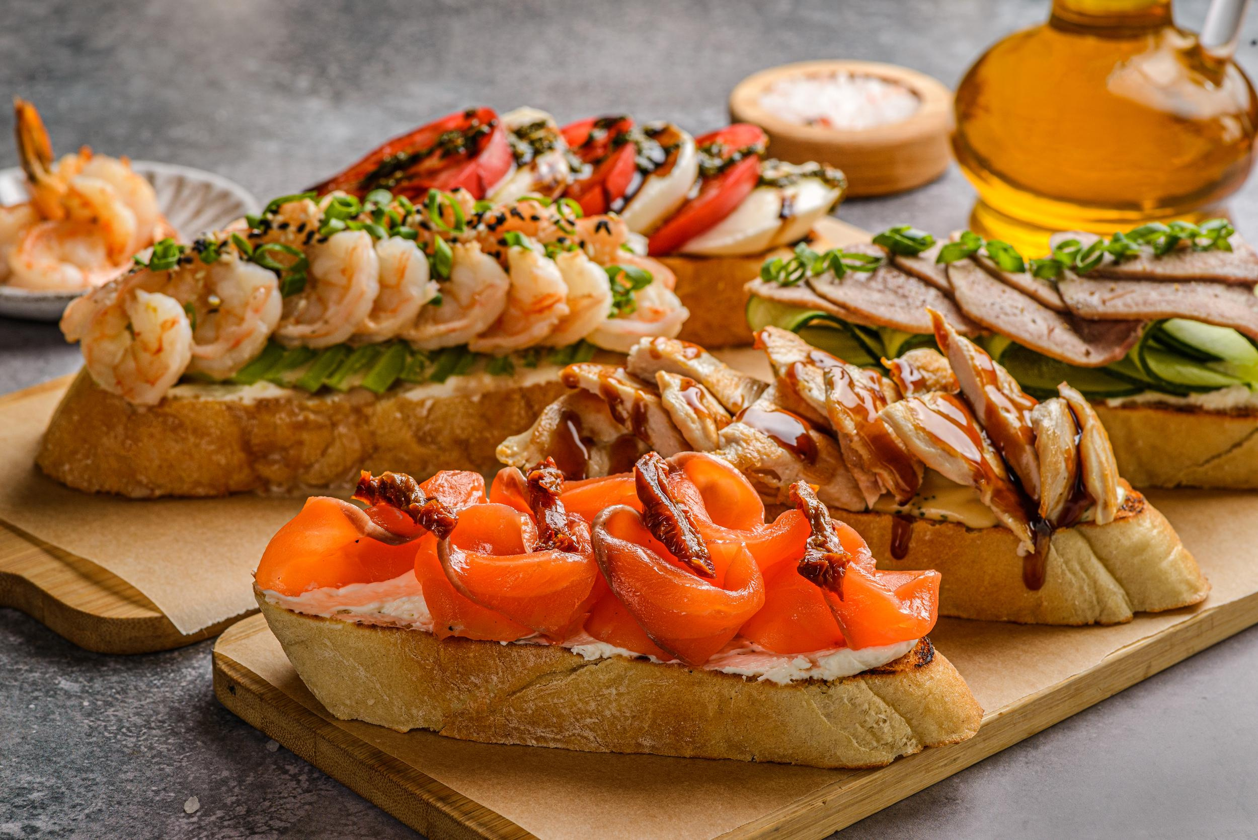 Ассорти брускетт для меню