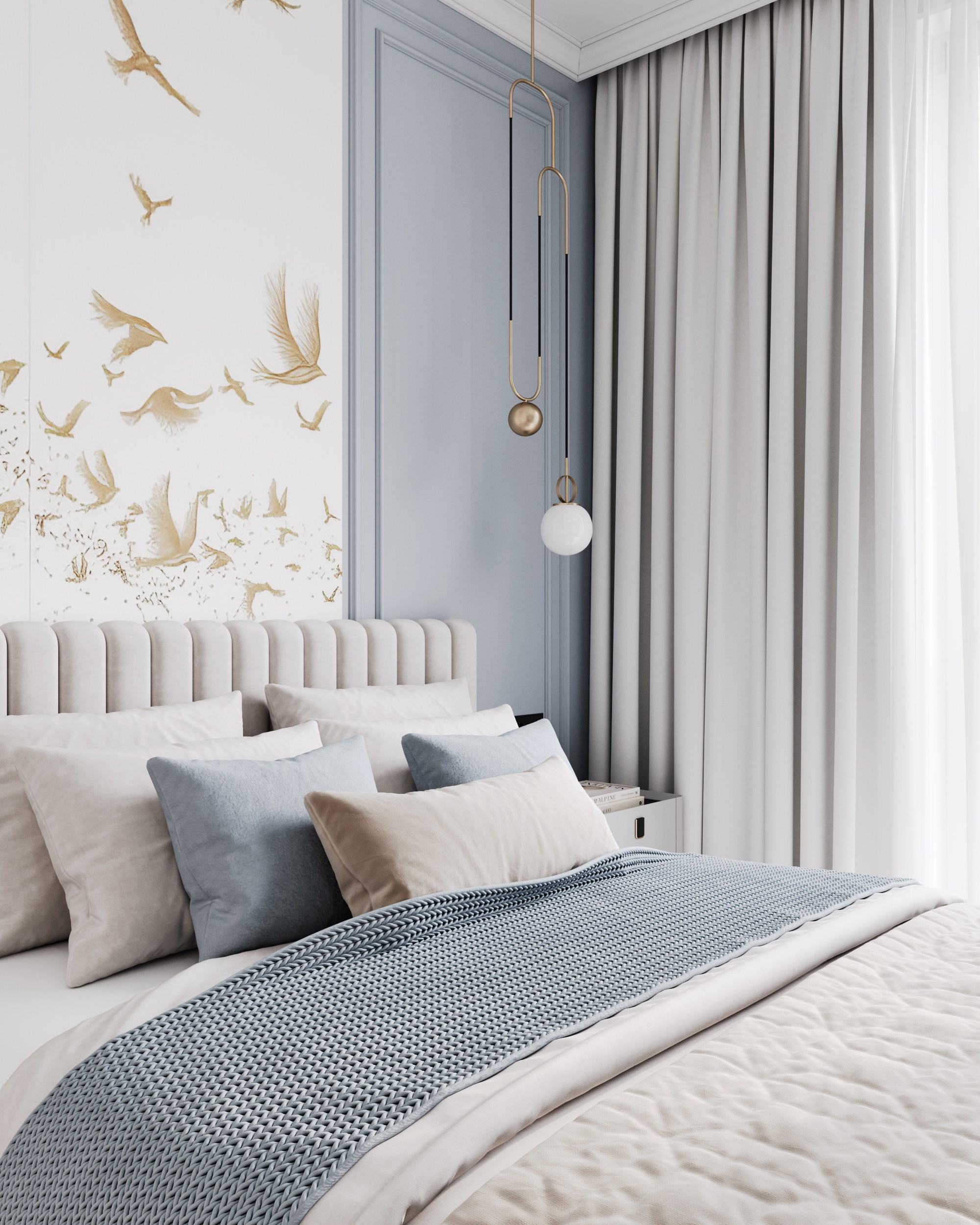 Blue Classic. Дизайн интерьера | 3D визуализация | Миланская Марина