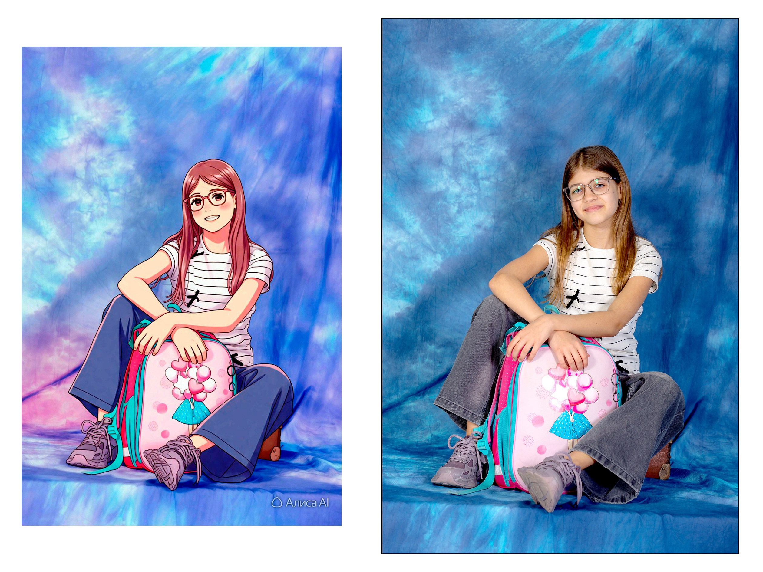 4А в СТУДИИ + АНИМЕ от ИИ Алиса. Семейный фотограф в Новороссийске Игорь Белослюдцев