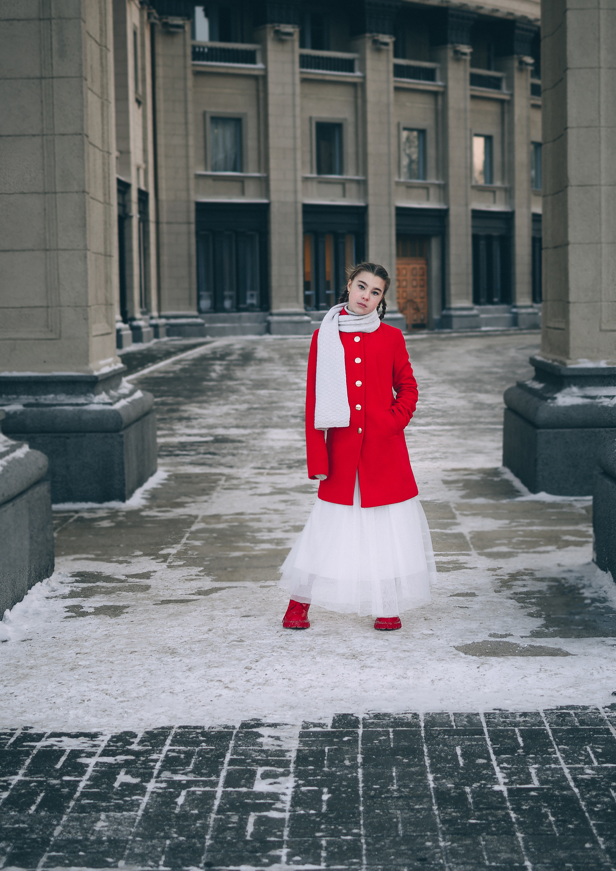 школьница фотосессия стилизованная старое кино