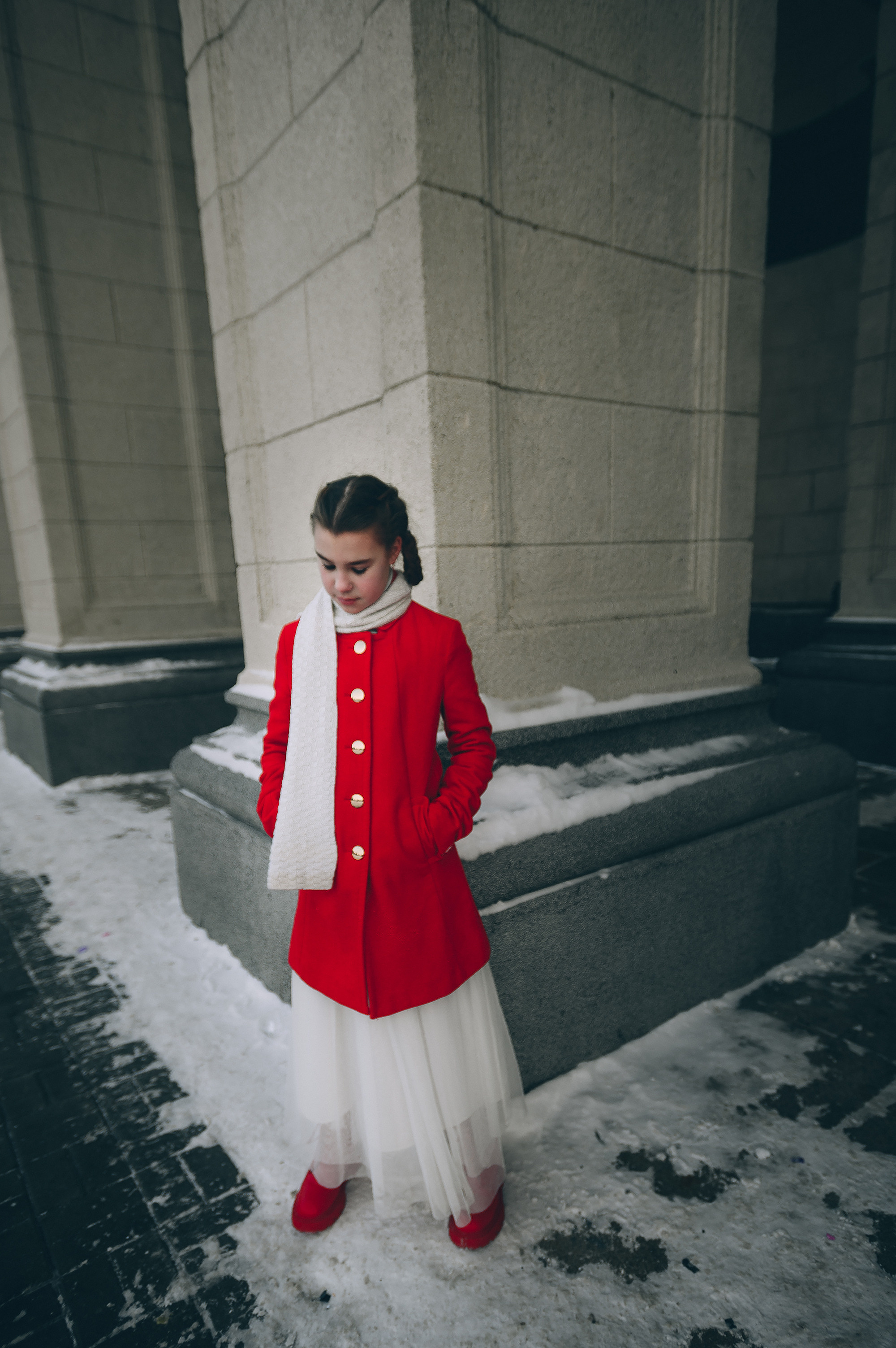 школьница фотосессия стилизованная старое кино