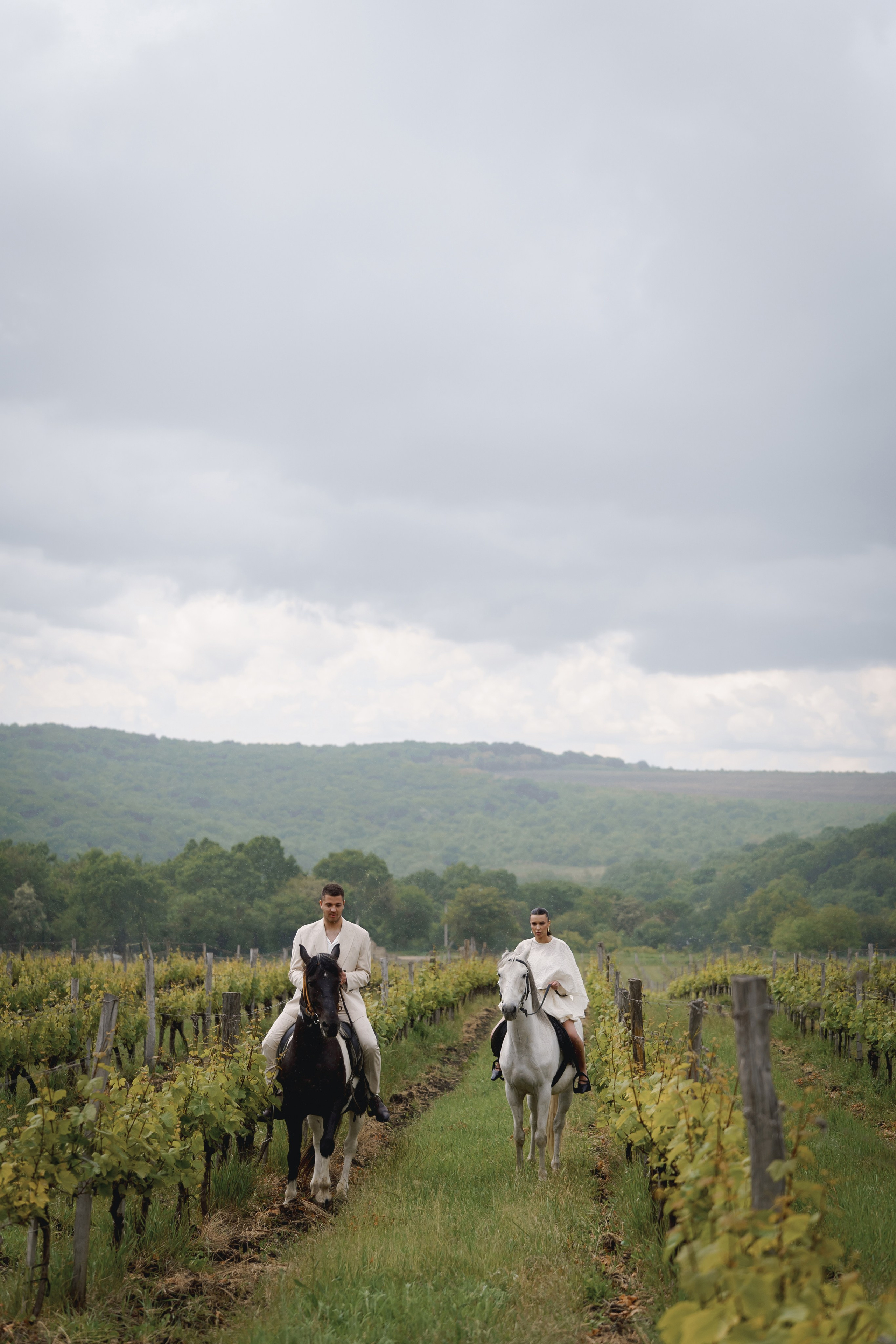 Романтический конный променад молодоженов на винодельне Chateau Andre в Анапе