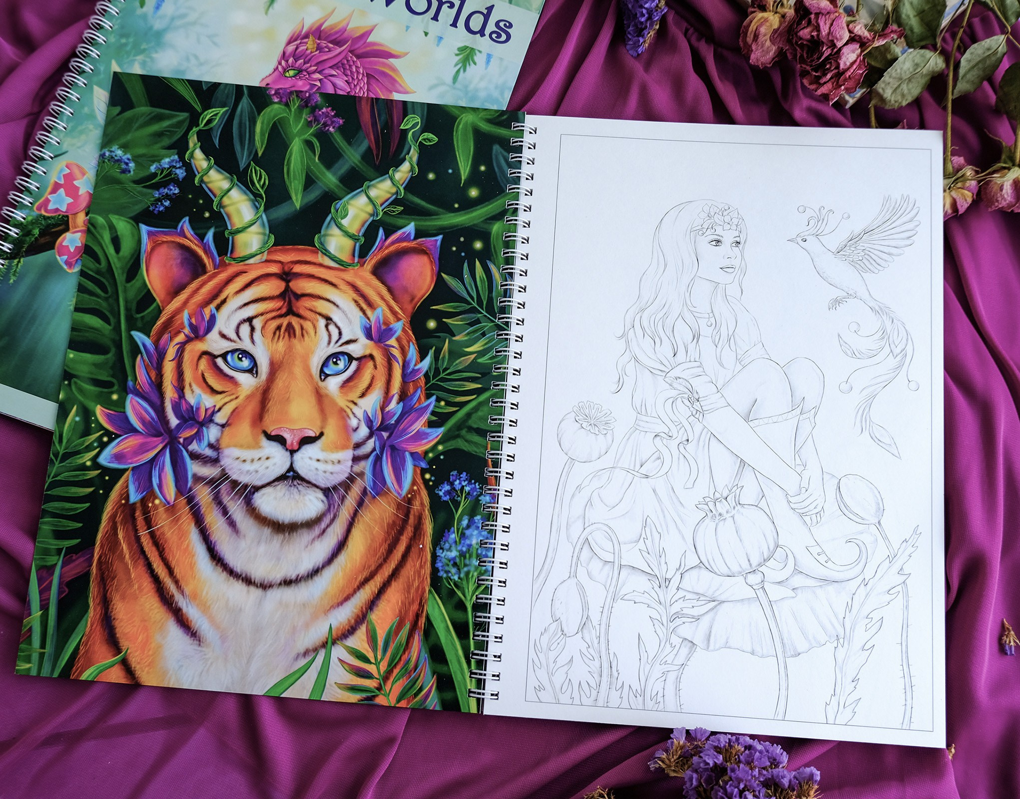 Авторская раскраска Алёны Лазаревой Mystical Worlds. Раскраски Алёны Лазаревой