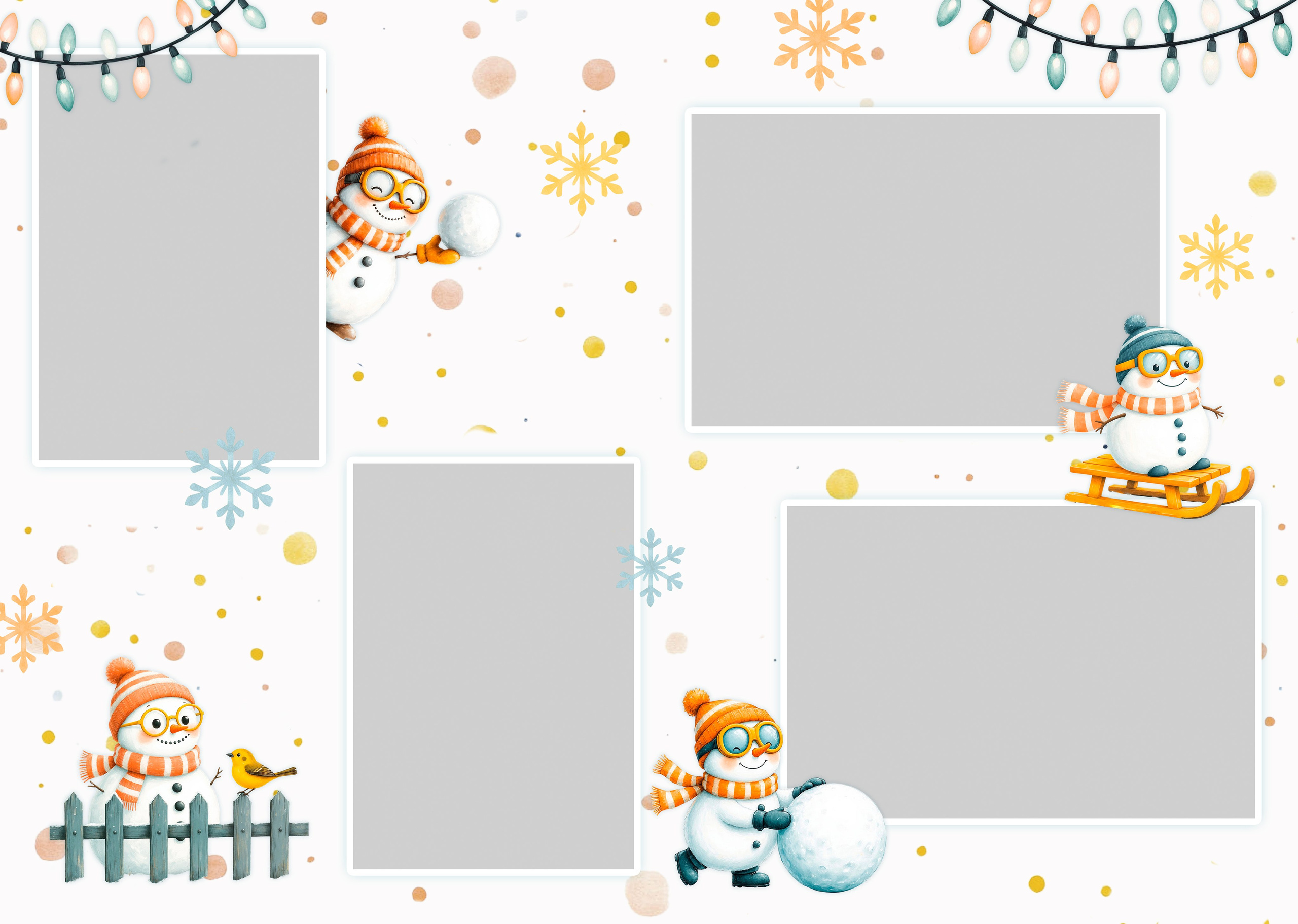 Новогодний альбом для детского сада Снеговики