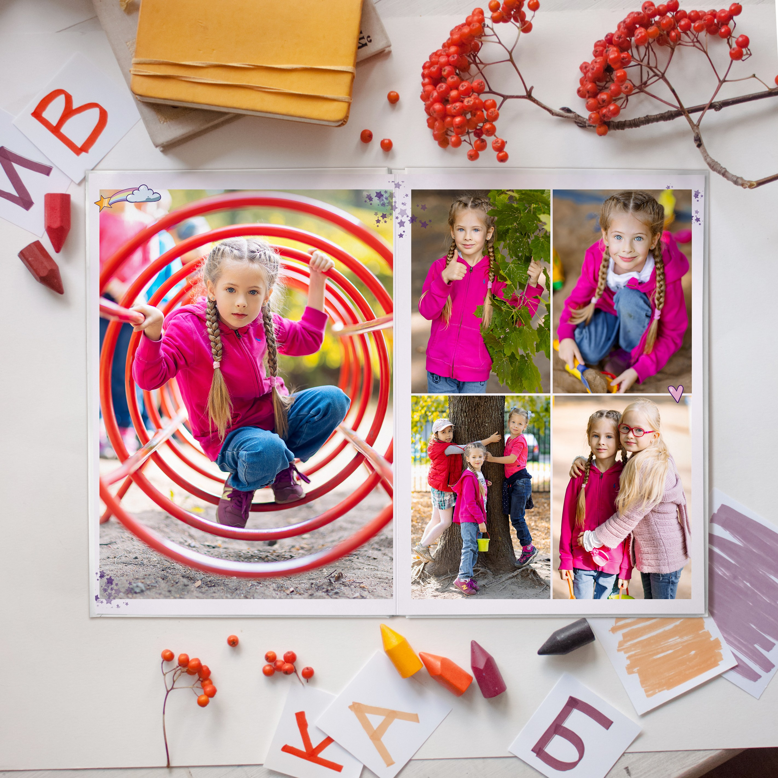 Дизайн «Единорожка» 20×30. Выпускные альбомы СПБ для садов и школ | Фотограф Олька Евченко