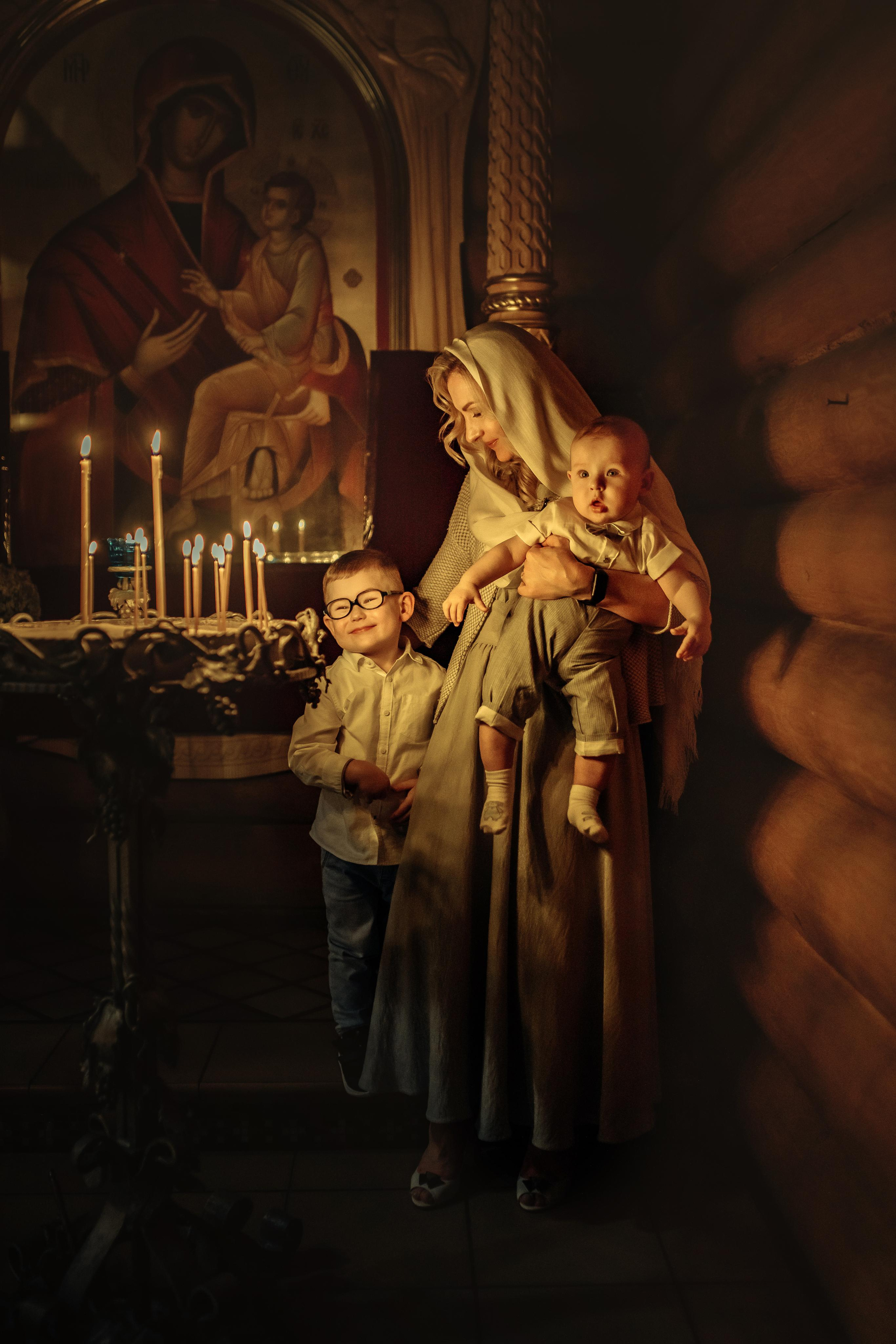 Таинство крещения Клима, храм Святой Троицы, август 2023