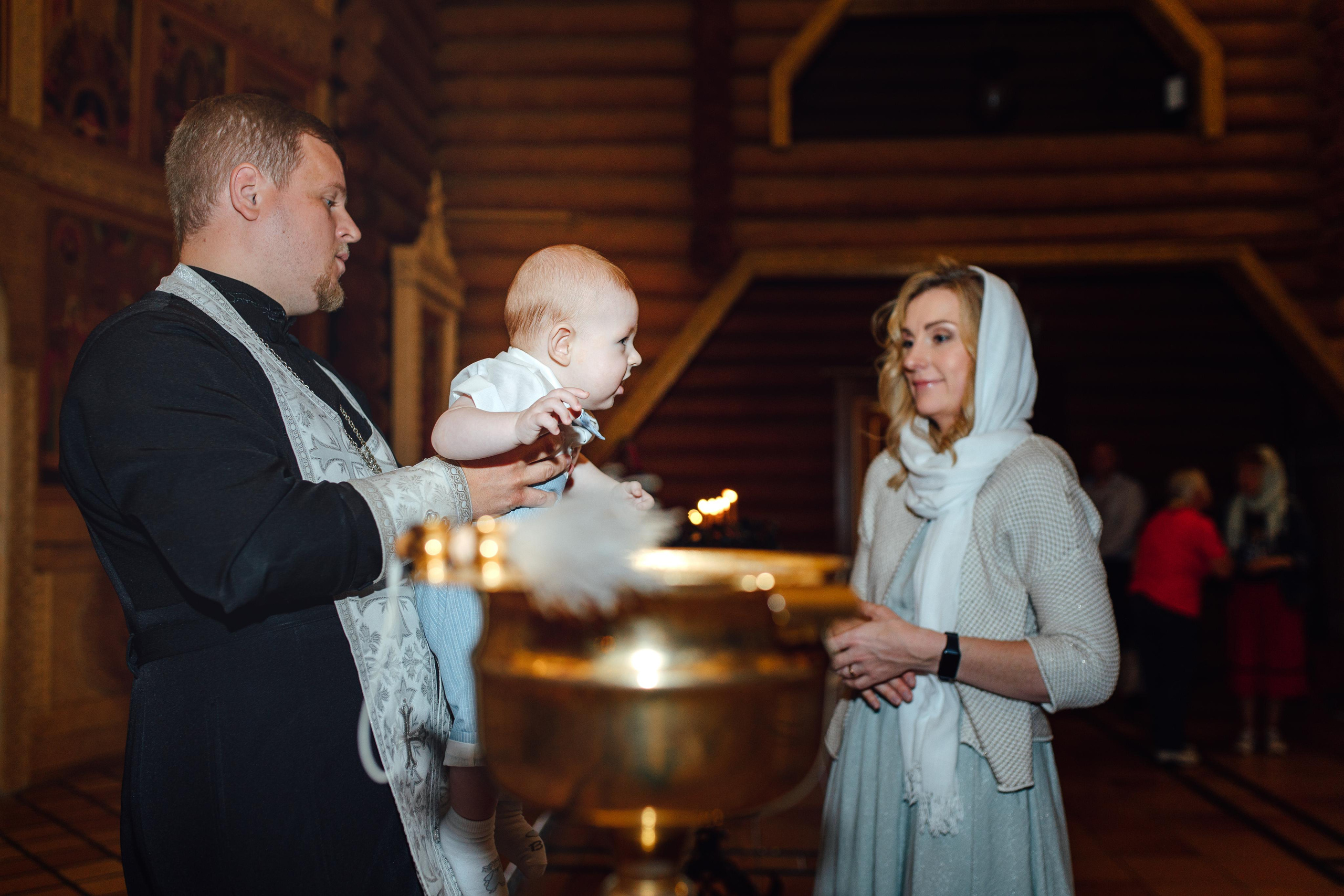 Таинство крещения Клима, храм Святой Троицы, август 2023