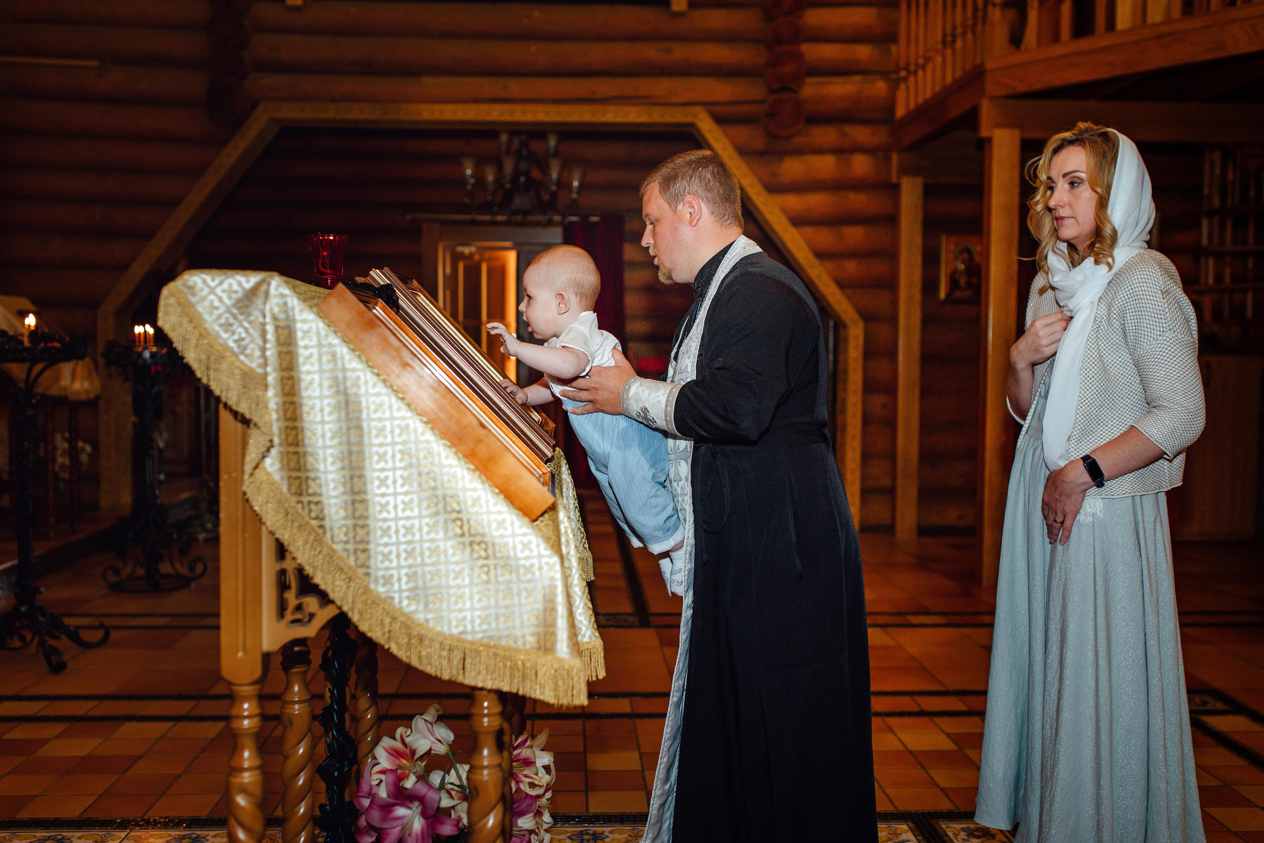 Таинство крещения Клима, храм Святой Троицы, август 2023