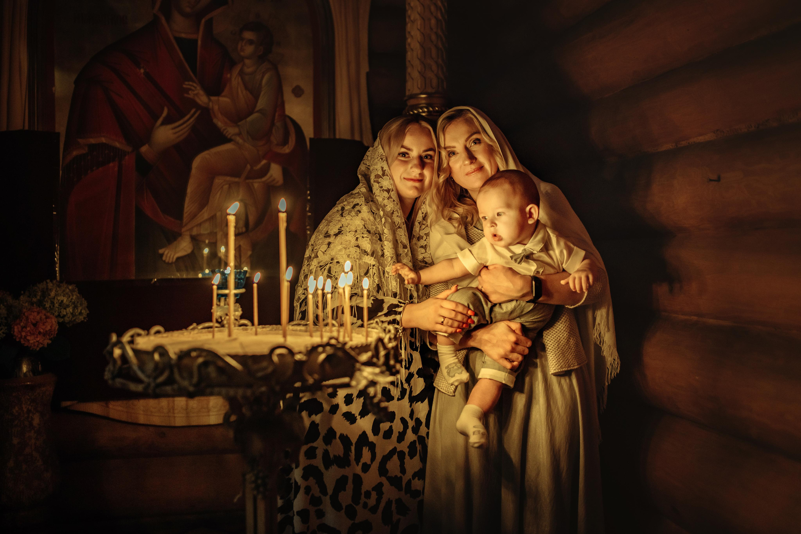 Таинство крещения Клима, храм Святой Троицы, август 2023