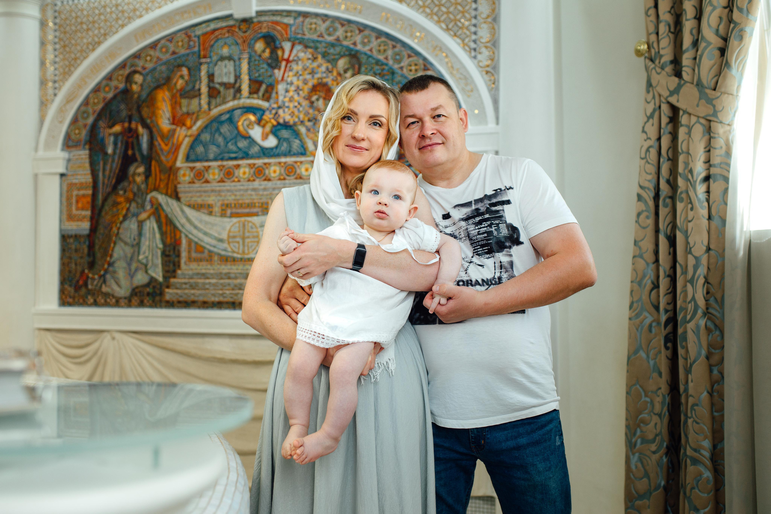 Таинство крещения Клима, храм Святой Троицы, август 2023