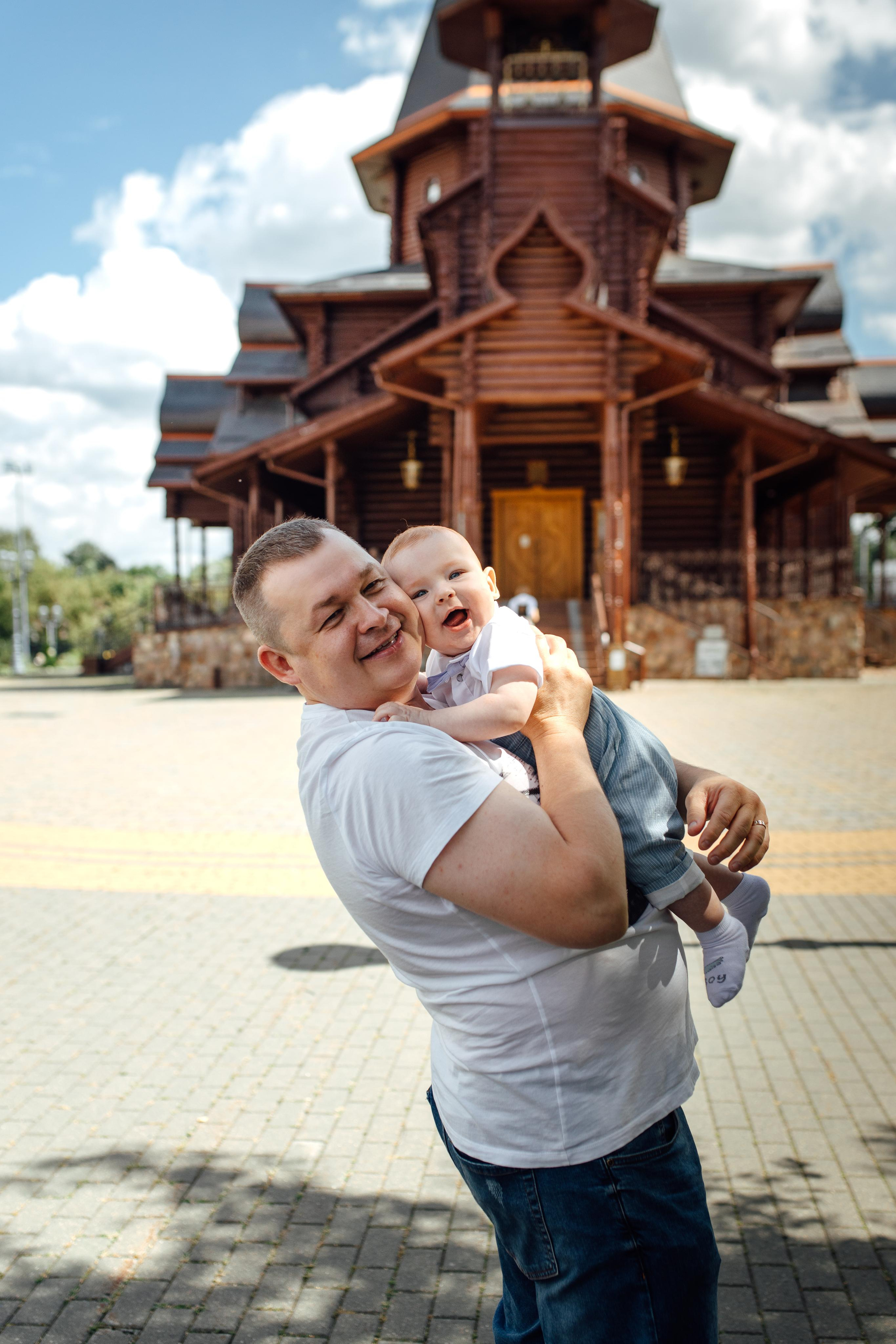 Таинство крещения Клима, храм Святой Троицы, август 2023