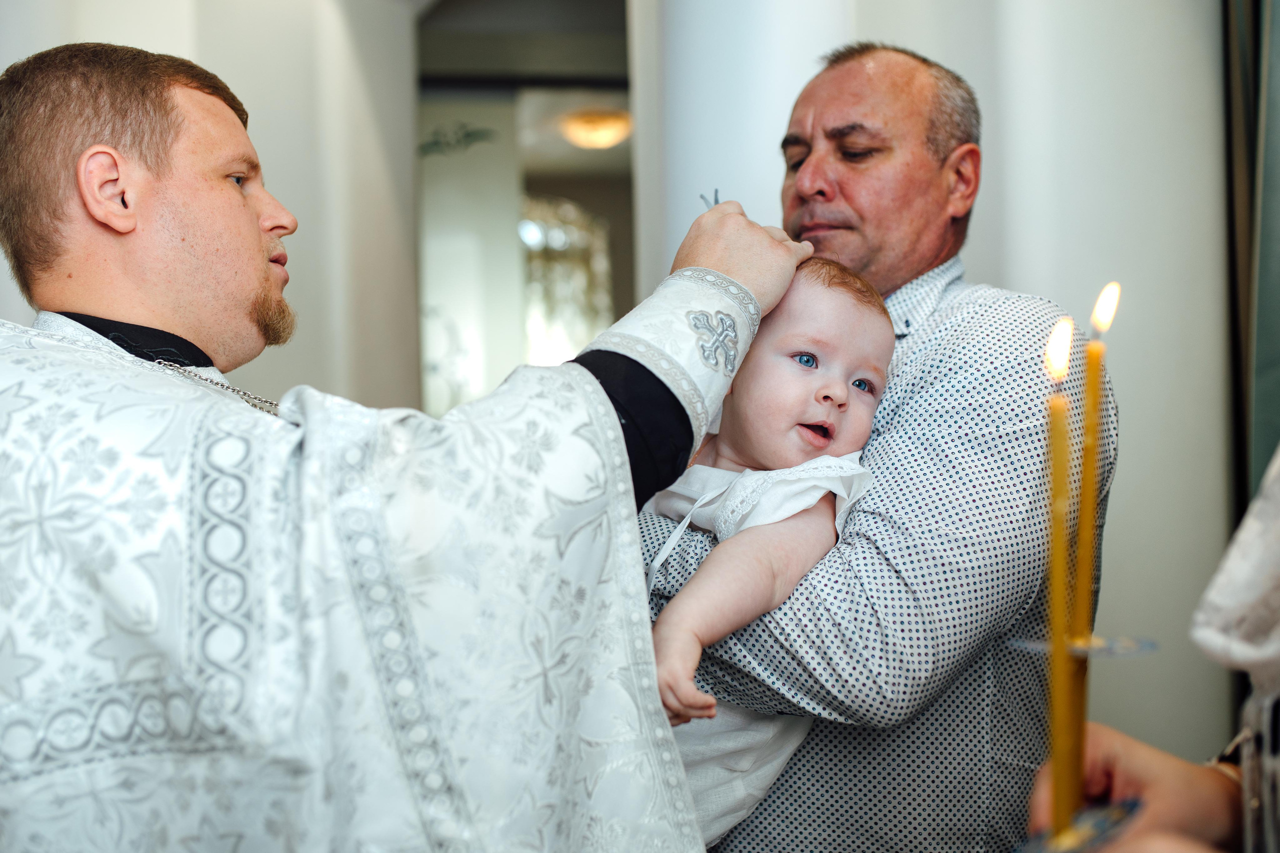 Таинство крещения Клима, храм Святой Троицы, август 2023