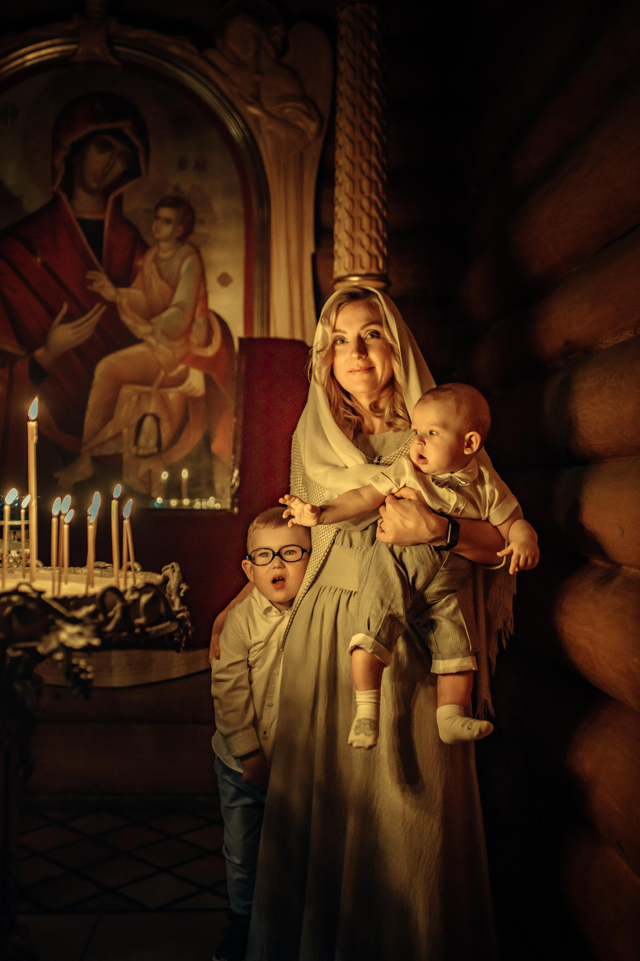 Таинство крещения Клима, храм Святой Троицы, август 2023