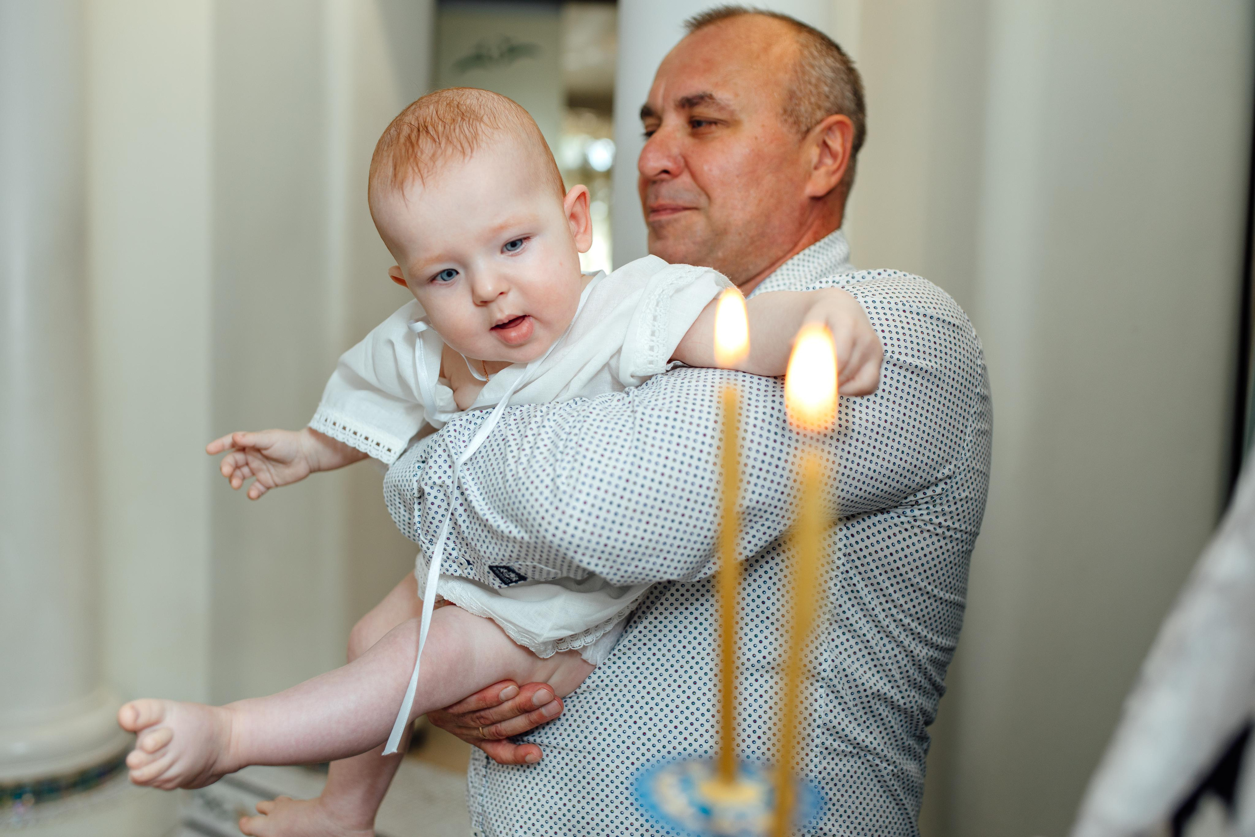 Таинство крещения Клима, храм Святой Троицы, август 2023