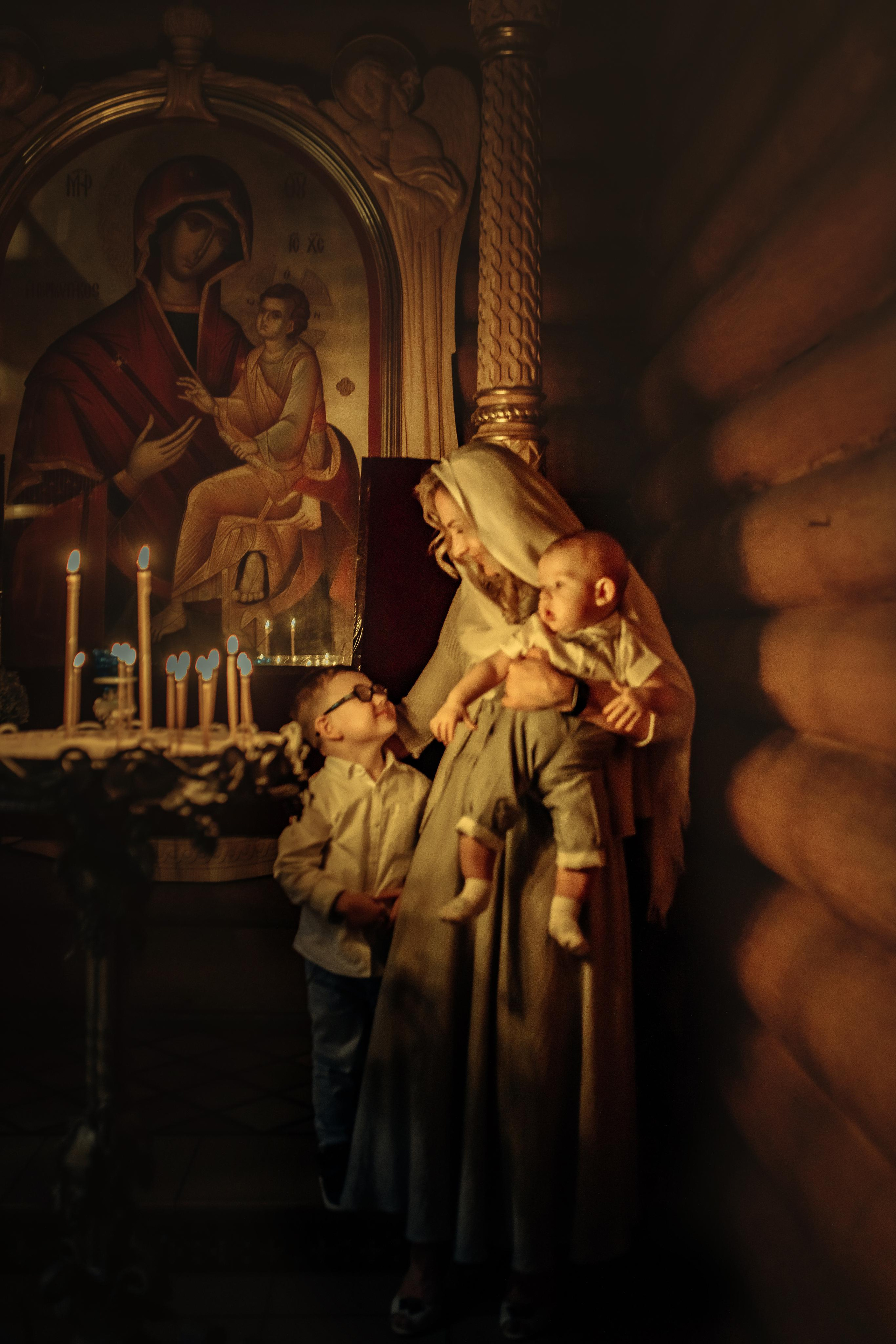 Таинство крещения Клима, храм Святой Троицы, август 2023