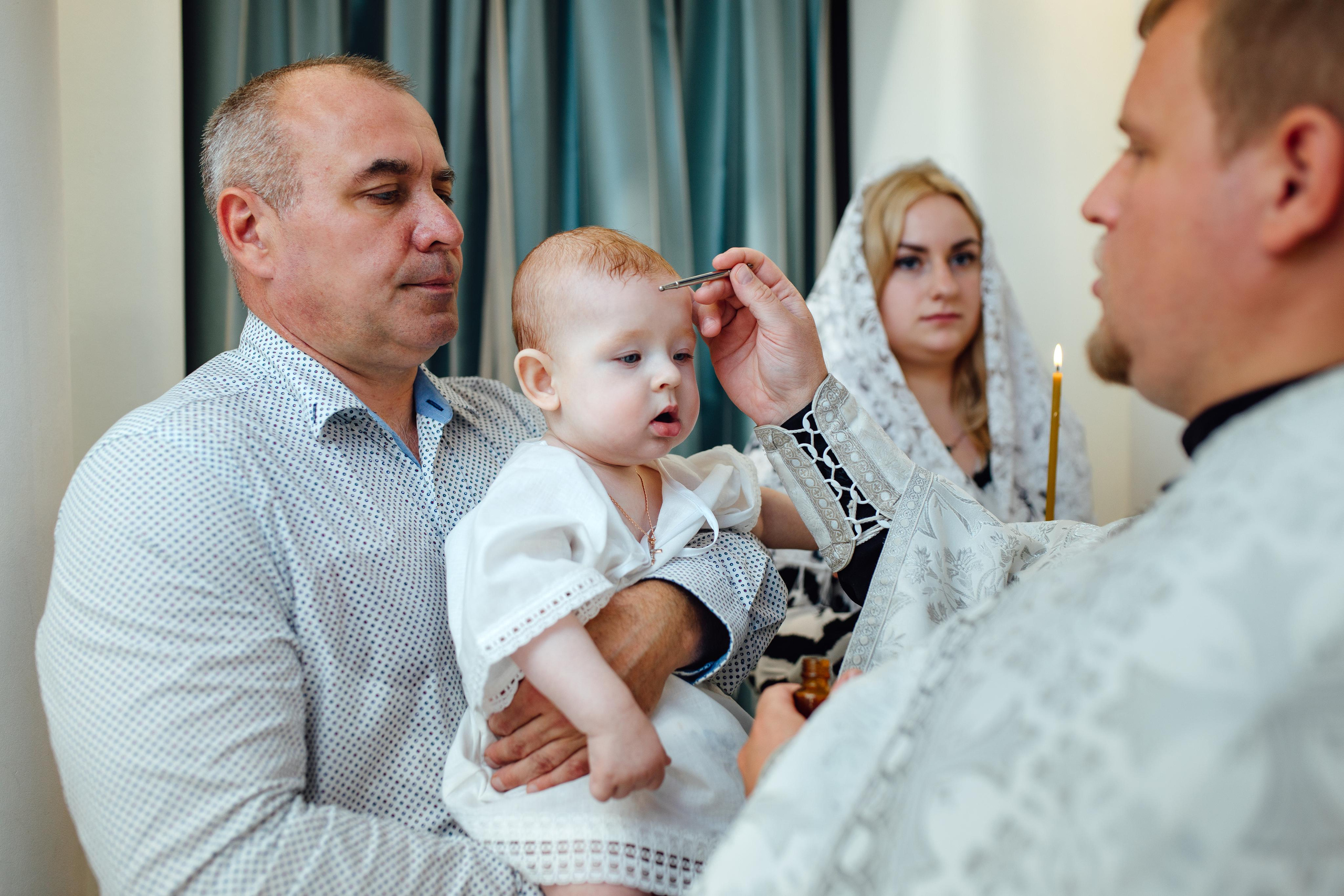 Таинство крещения Клима, храм Святой Троицы, август 2023