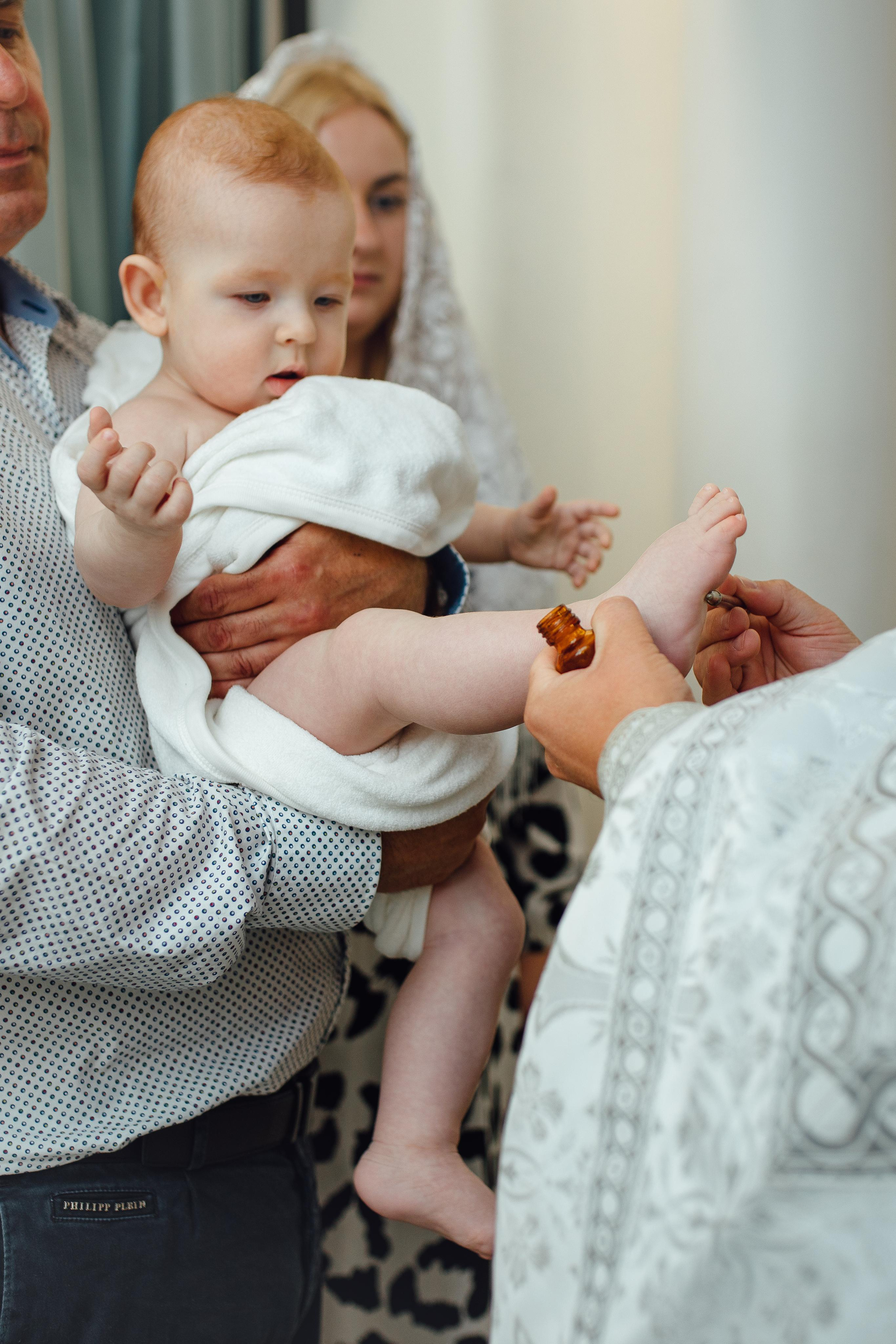 Таинство крещения Клима, храм Святой Троицы, август 2023