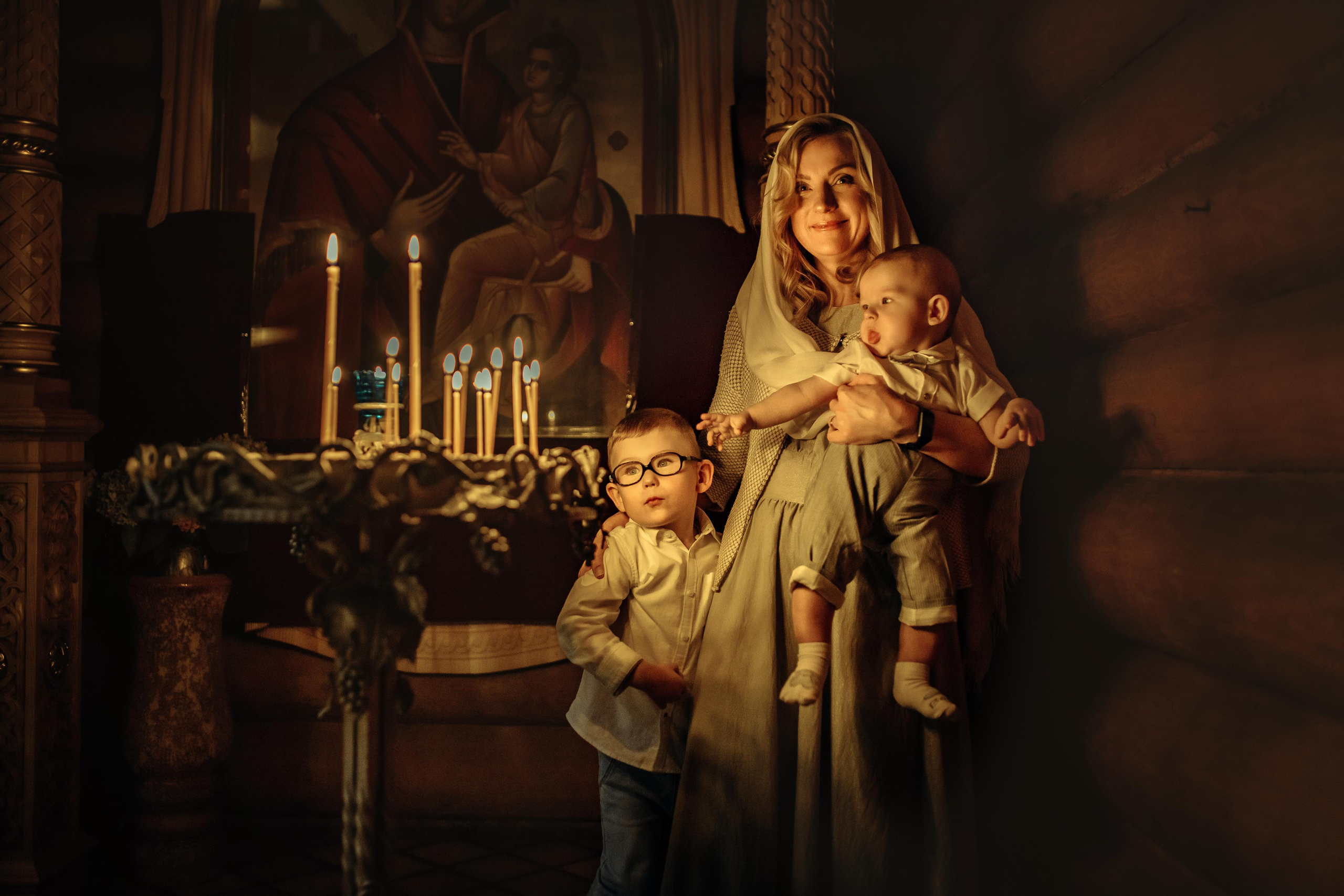 Таинство крещения Клима, храм Святой Троицы, август 2023