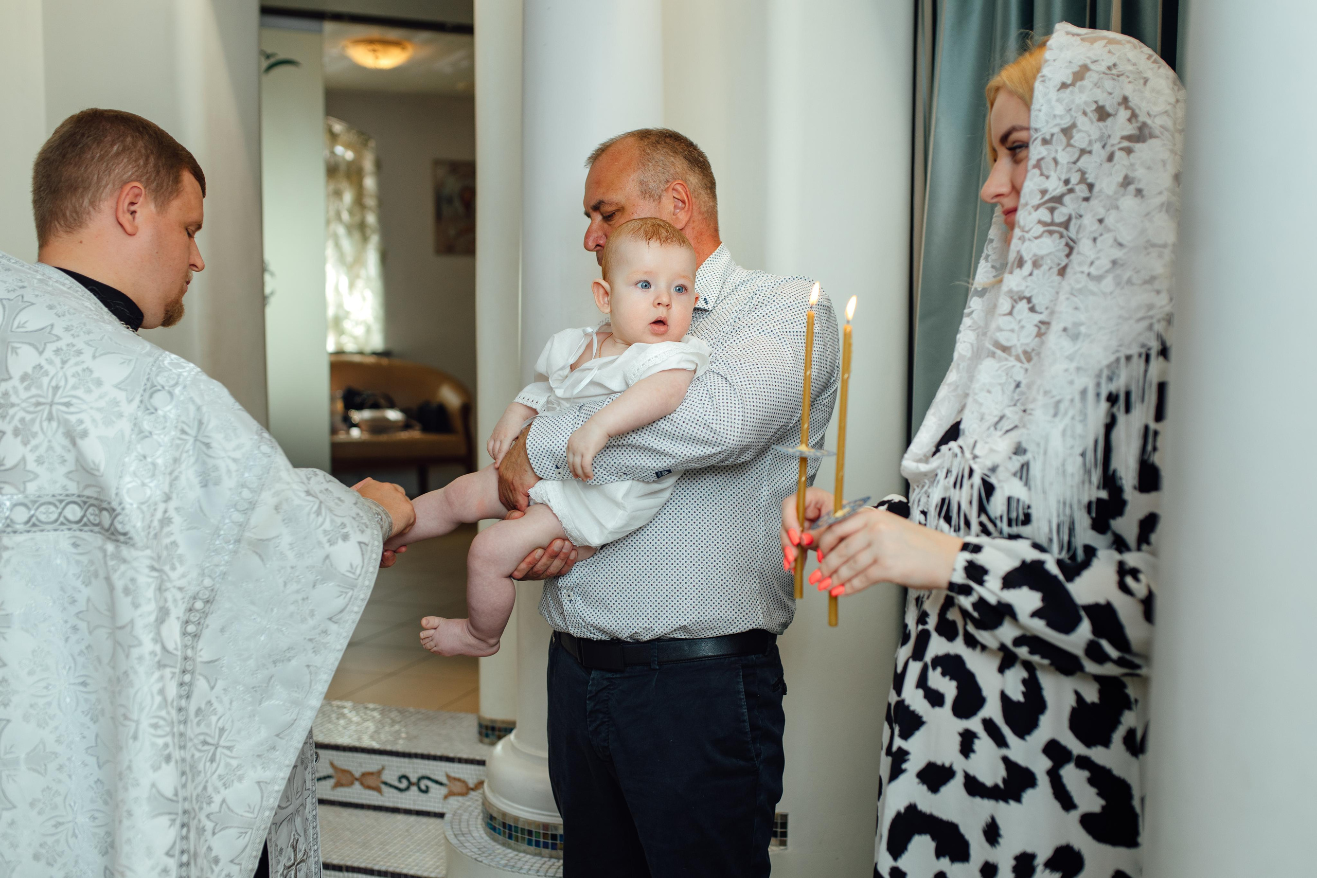 Таинство крещения Клима, храм Святой Троицы, август 2023