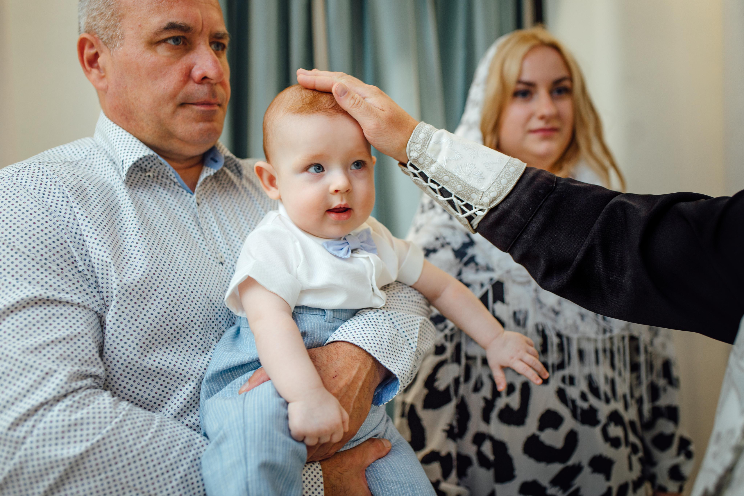 Таинство крещения Клима, храм Святой Троицы, август 2023