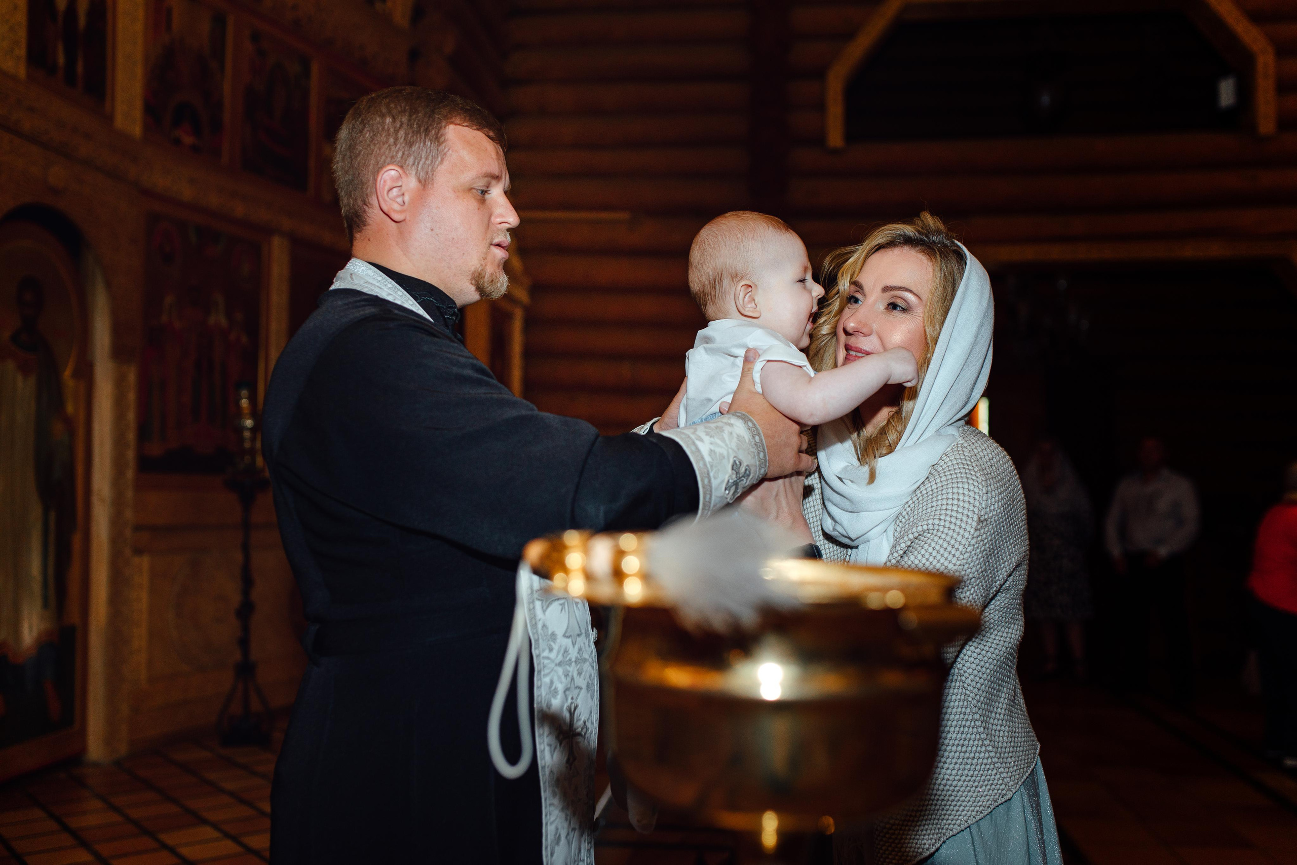 Таинство крещения Клима, храм Святой Троицы, август 2023