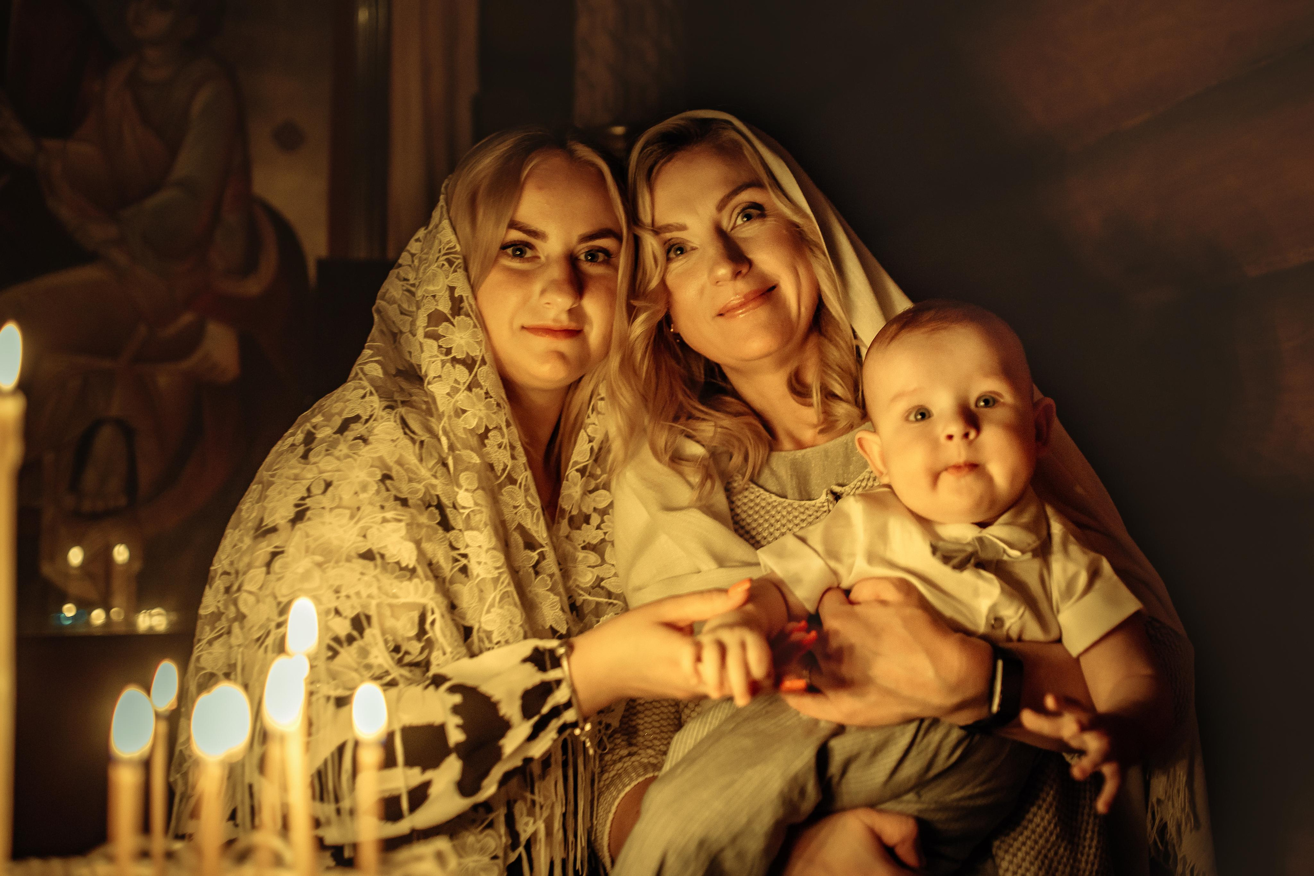 Таинство крещения Клима, храм Святой Троицы, август 2023