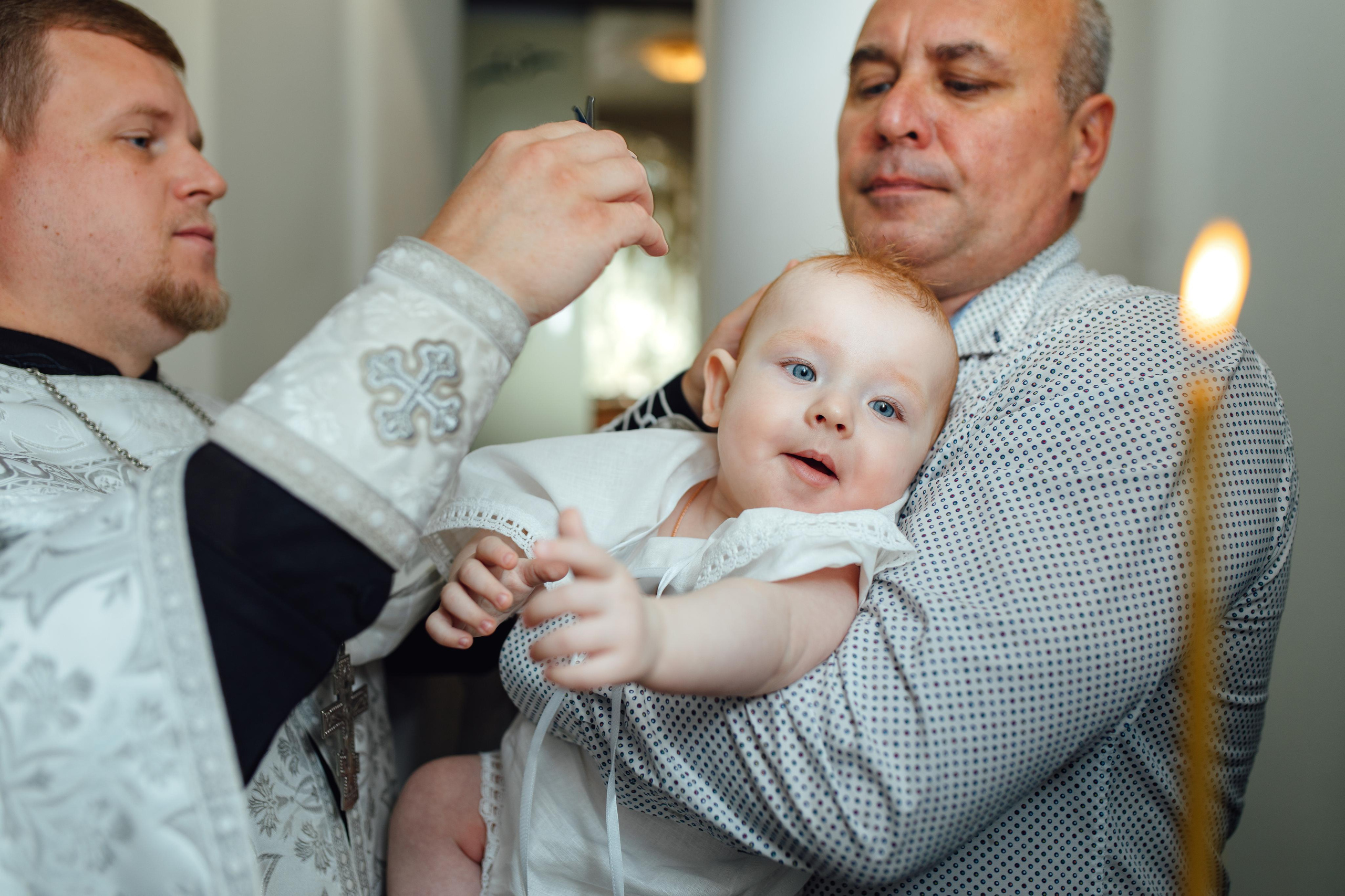 Таинство крещения Клима, храм Святой Троицы, август 2023