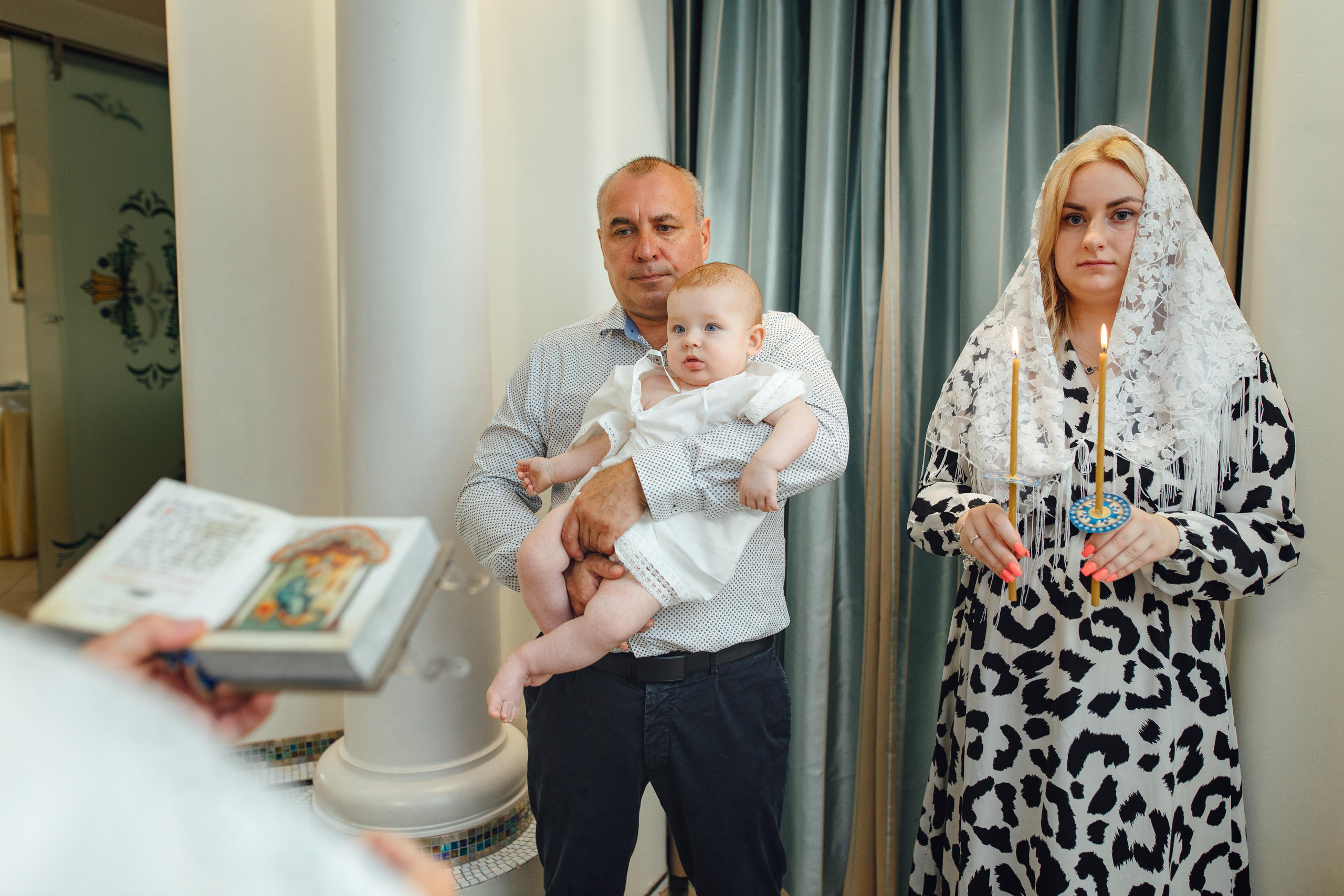 Таинство крещения Клима, храм Святой Троицы, август 2023